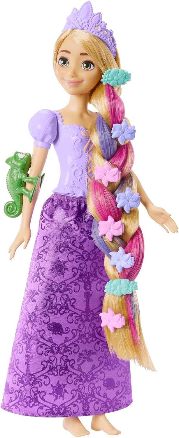 Disney Princess Rapunzel Doll with Color-Change Hair Extensions and Styling Accessories
