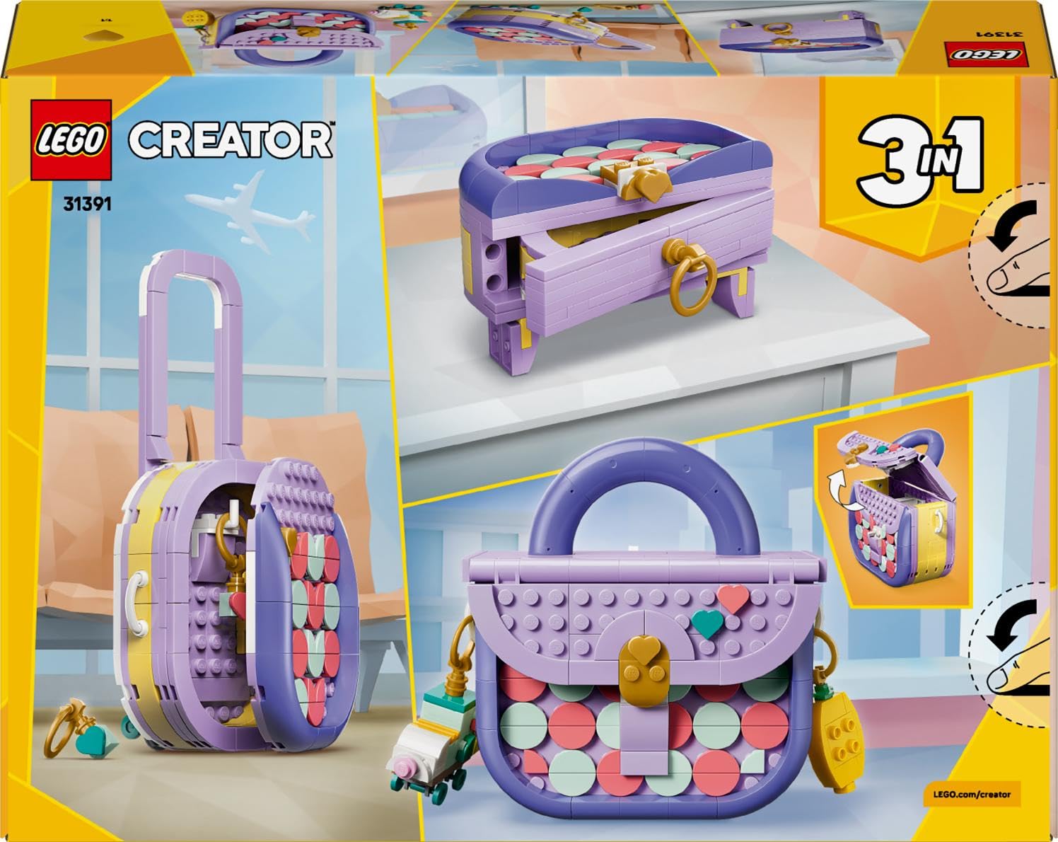 LEGO Creator 3 in 1 Art Fashion Bag with Storage Building Set | 3 Models in 1 | Ages 8+ 7