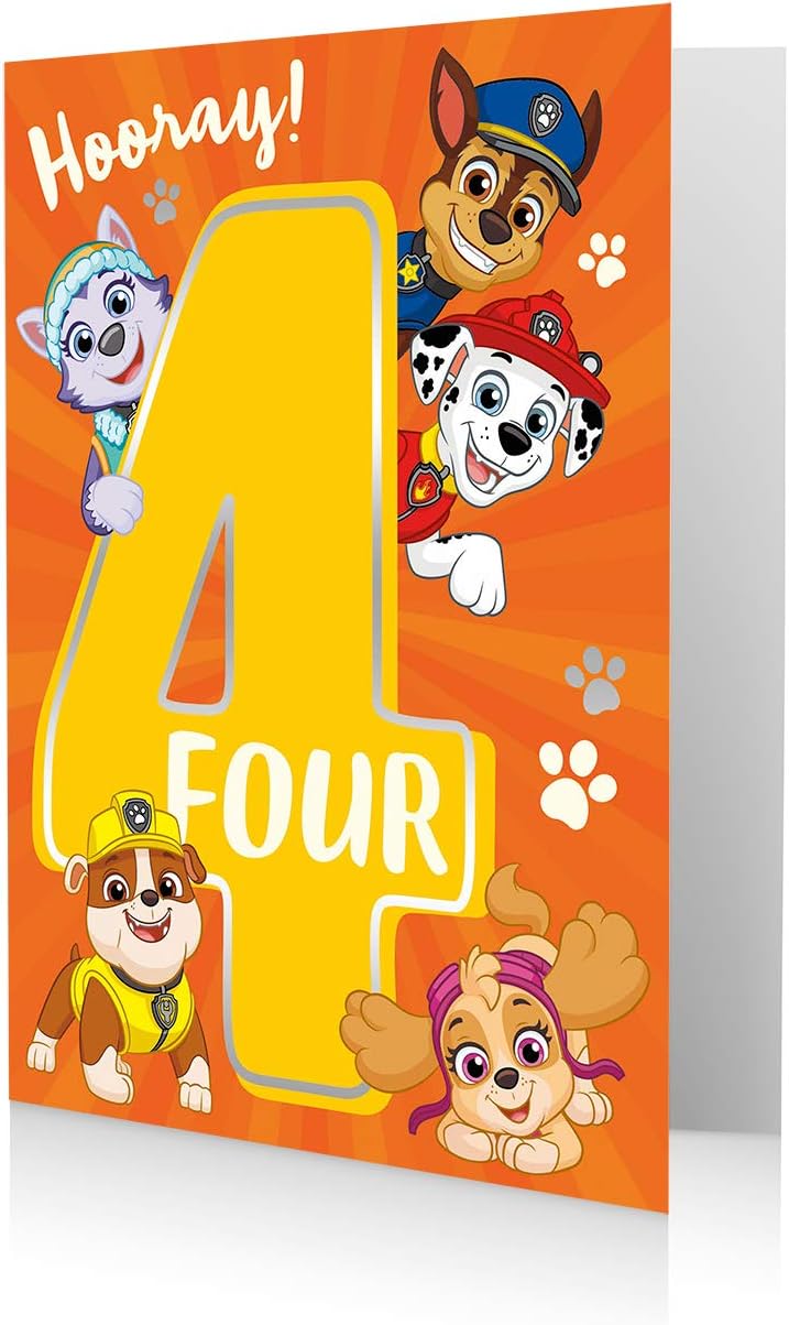 Official Paw Patrol Age 4 Birthday Card