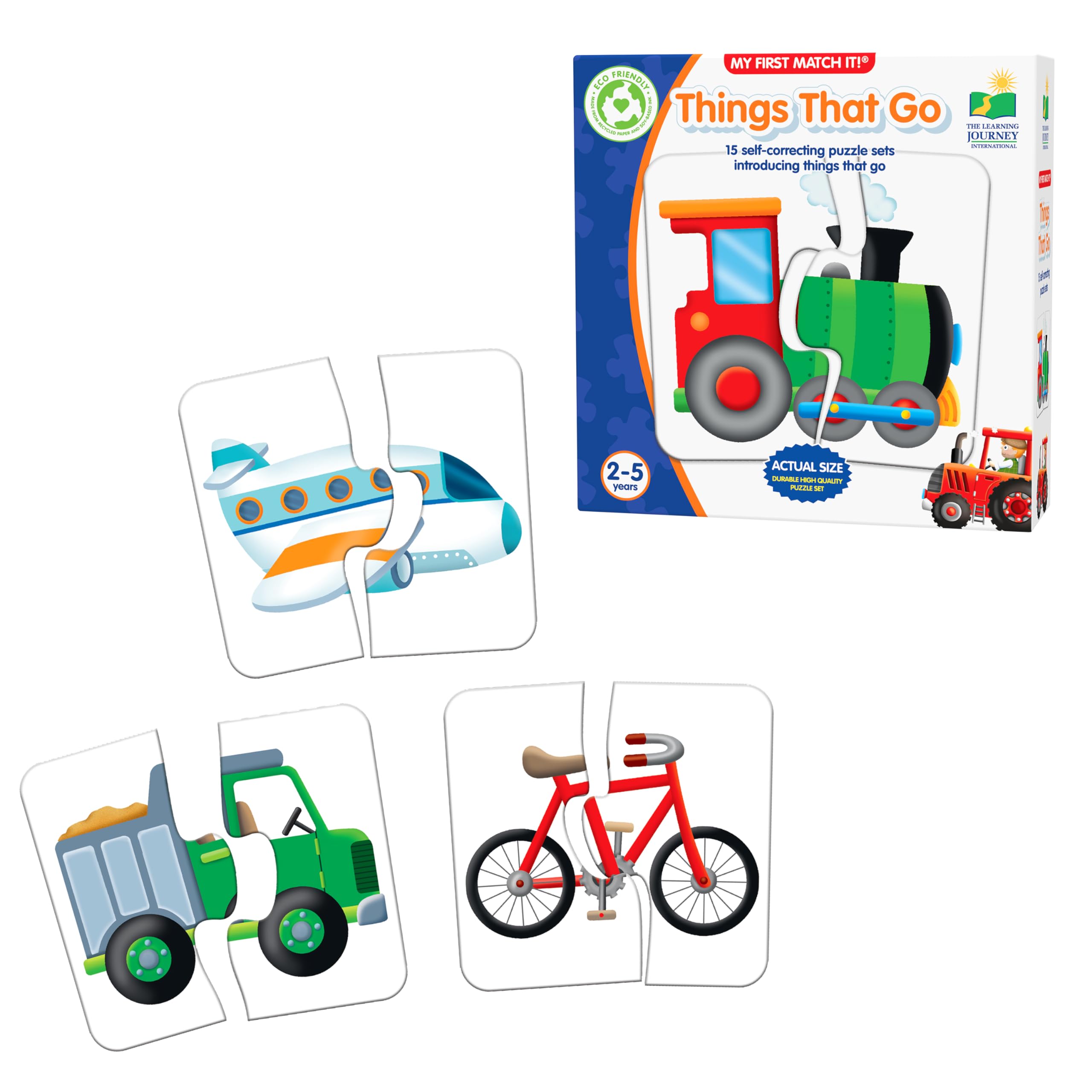 My First Match It! Things That Go Puzzle Set - Educational Vehicle Puzzles for Toddlers 2-5 Years 5