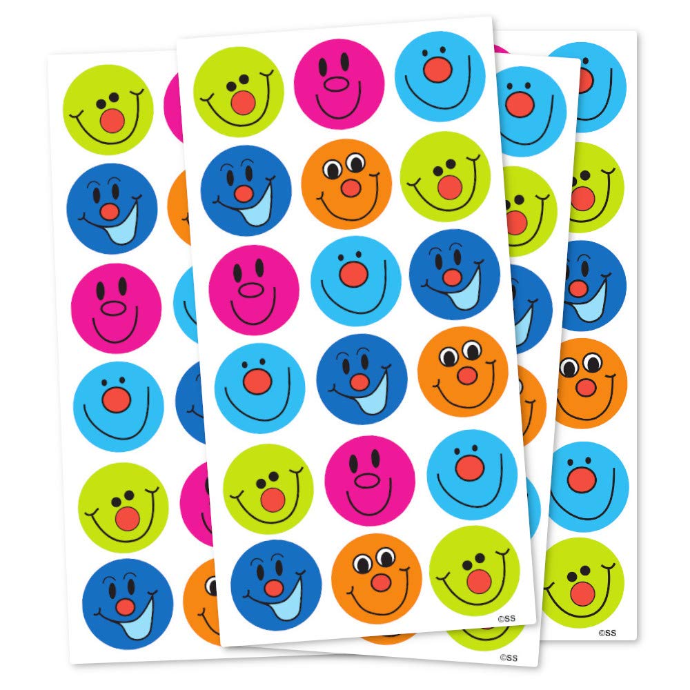 SuperStickers Smiley Face Reward Stickers - 180 Pack, 25mm Round, Multicoloured Vinyl | DBS195 3