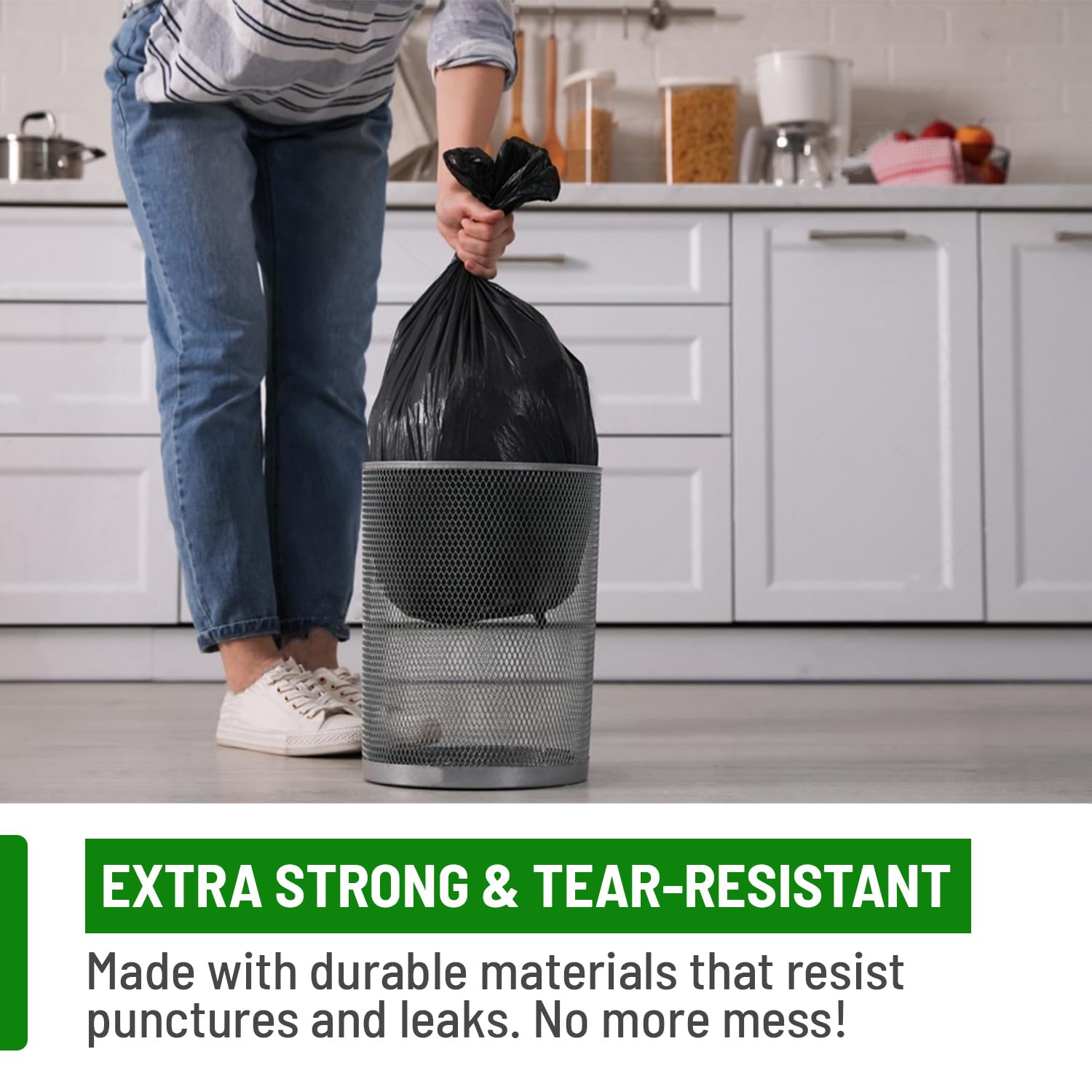 delka Heavy Duty Bin Liners - Extra Strong, Leak-Proof, 50L Capacity, Pack of 25 4