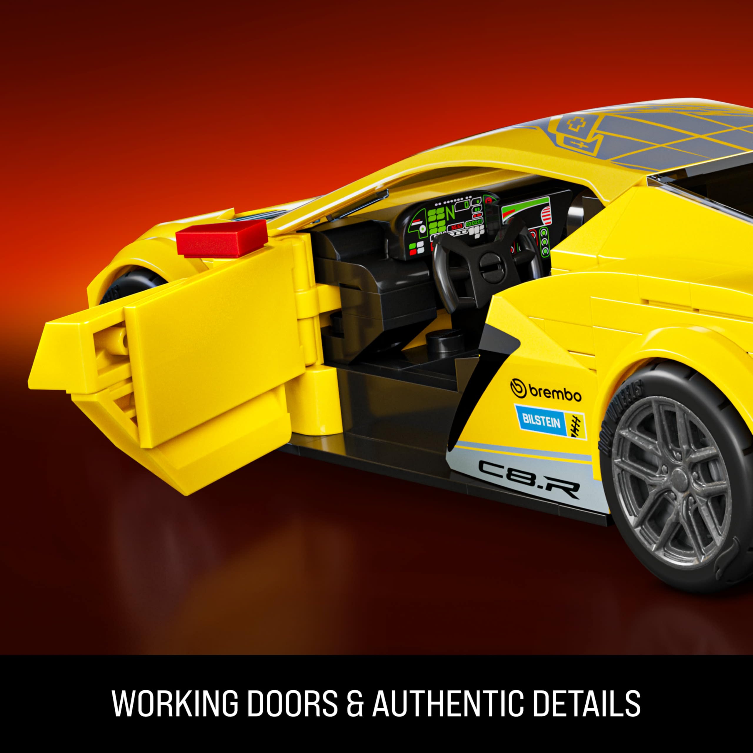 Mattel Brick Shop Corvette C8.R Building Set - 261 Pieces | 1:32 Scale | Ages 10+ 7
