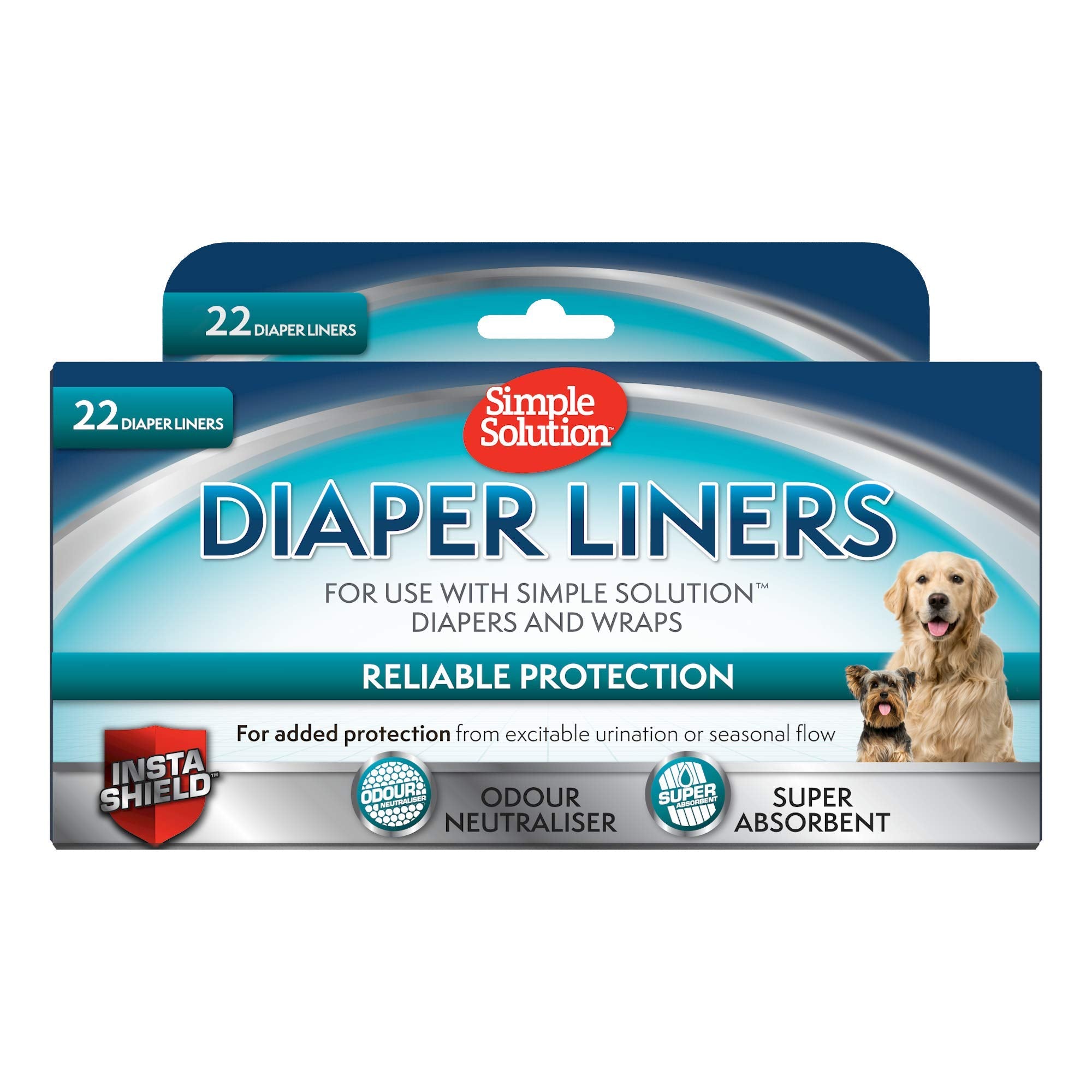 Simple Solution Disposable Dog Diaper Liners - Ultra-Absorbency | Pack of 22