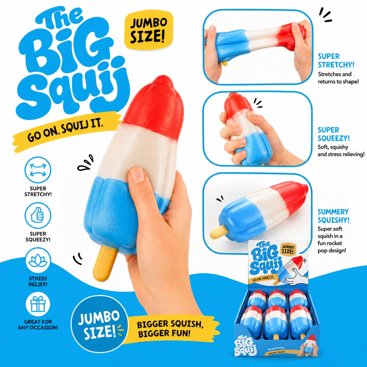 Keycraft Jumbo Squishy Rocket Pop Slow-Rise Sensory Toy | 28cm | Ages 3+ 3