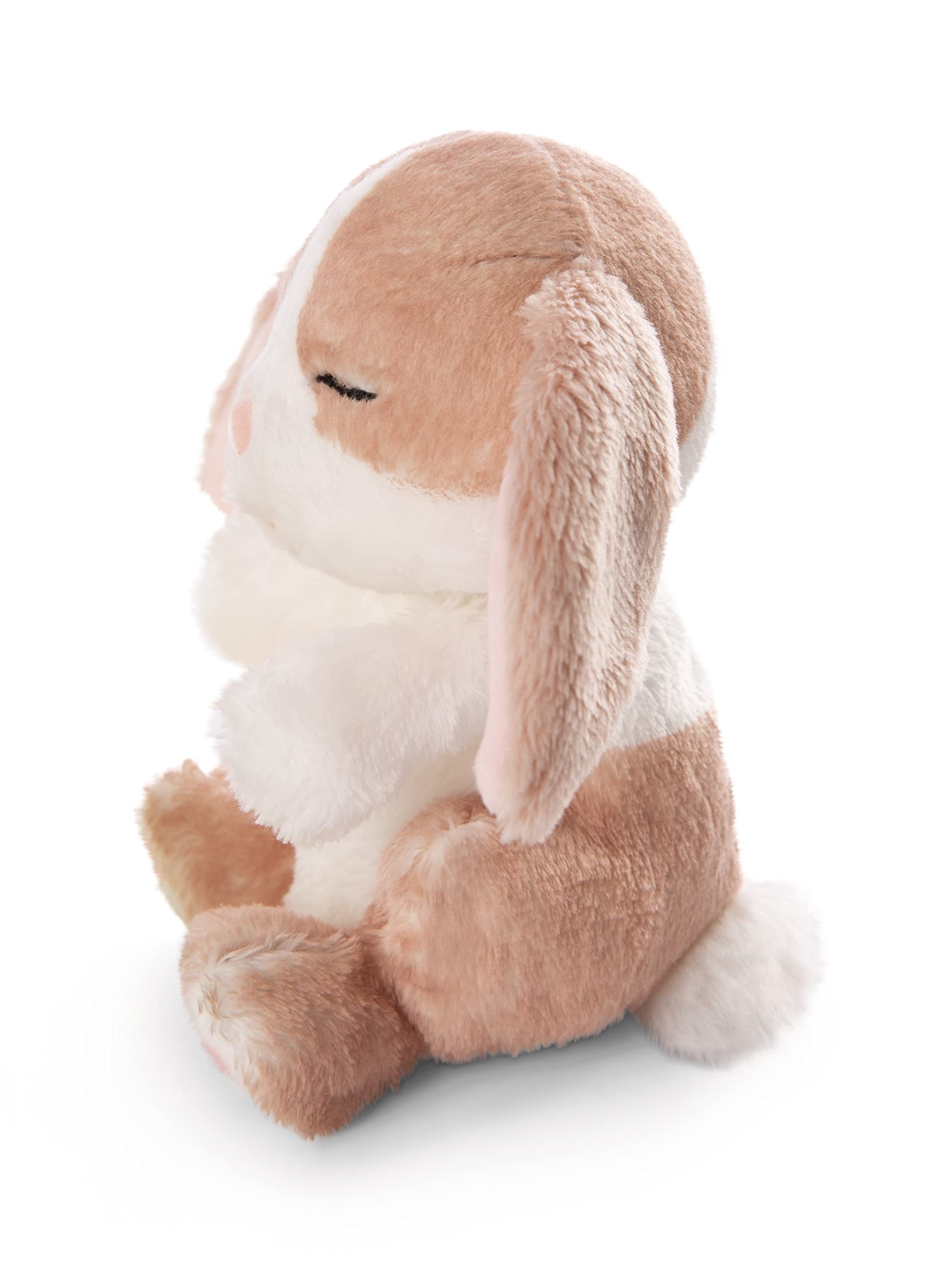 NICI Sleeping Pets Bunny Cappuccino in Green Basket - Plush Stuffed Animal 12cm 2