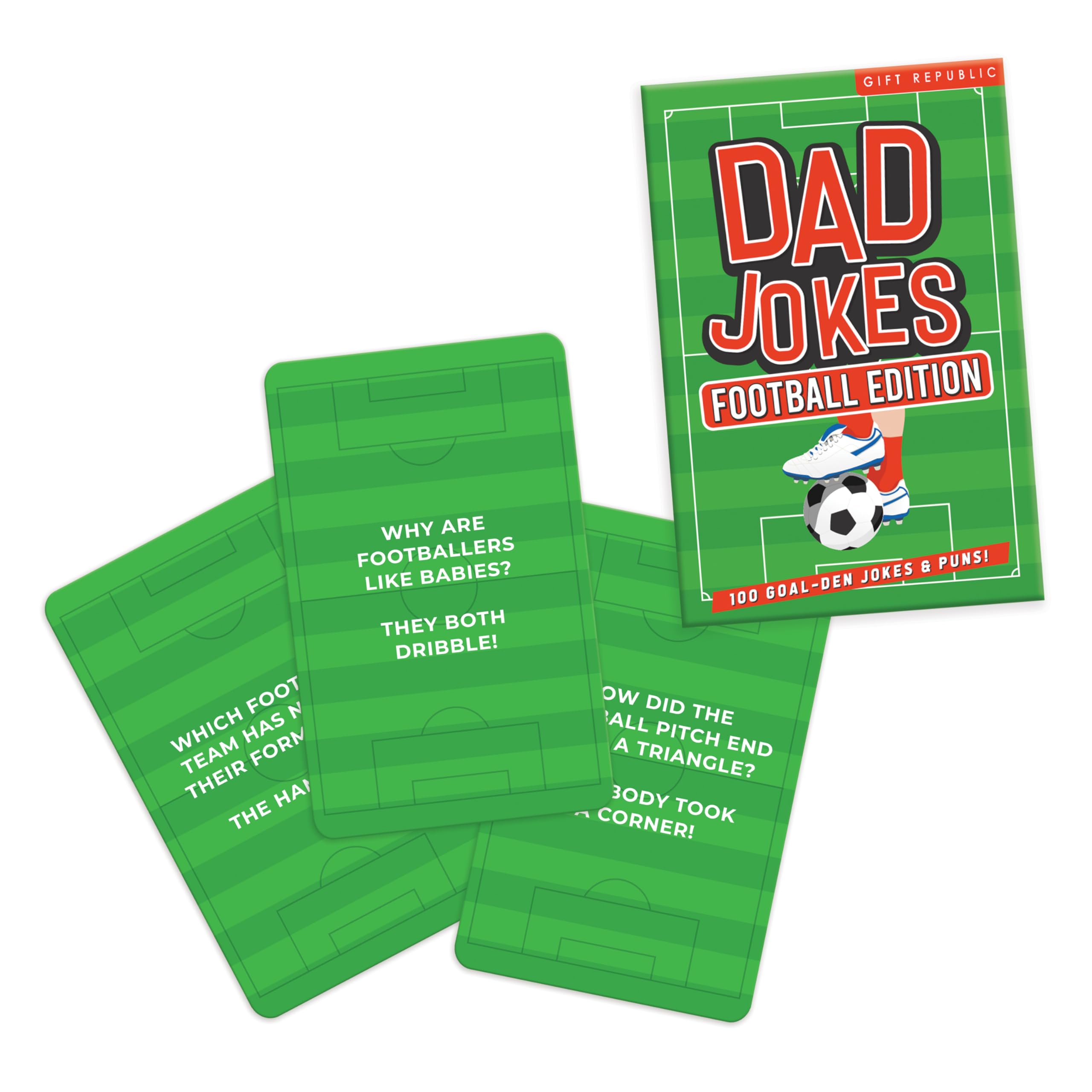 Gift Republic Football Dad Jokes Card Pack | 100 Football-Themed Jokes | Portable Travel Game 5