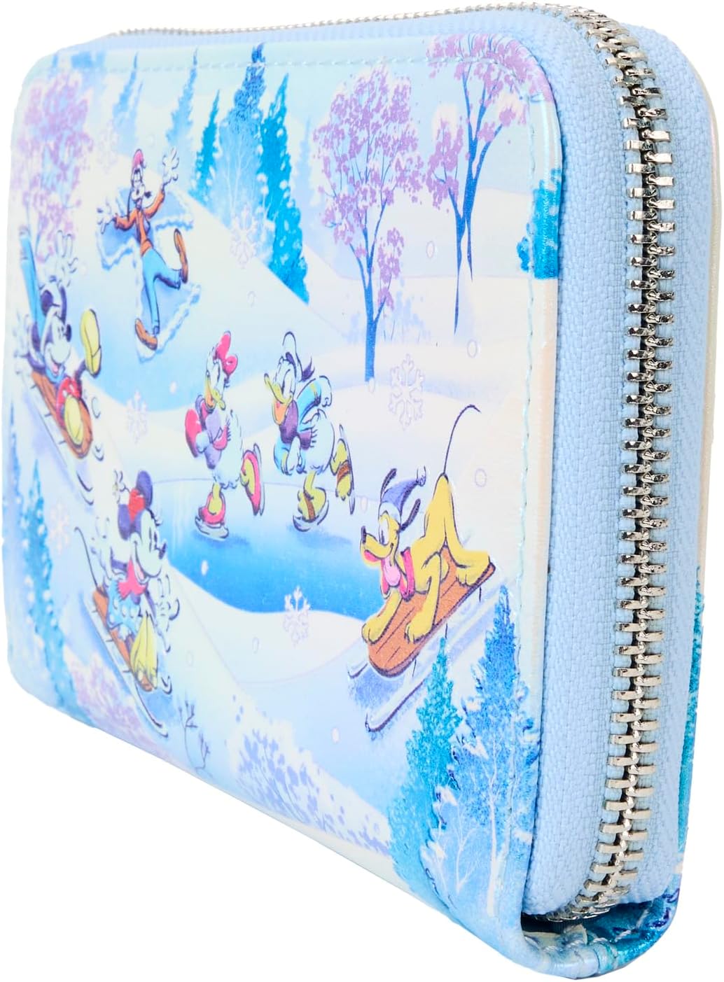 Loungefly Disney Mickey and Friends Winter Wonderland Scene Zip Around Wallet (WDWA3158)