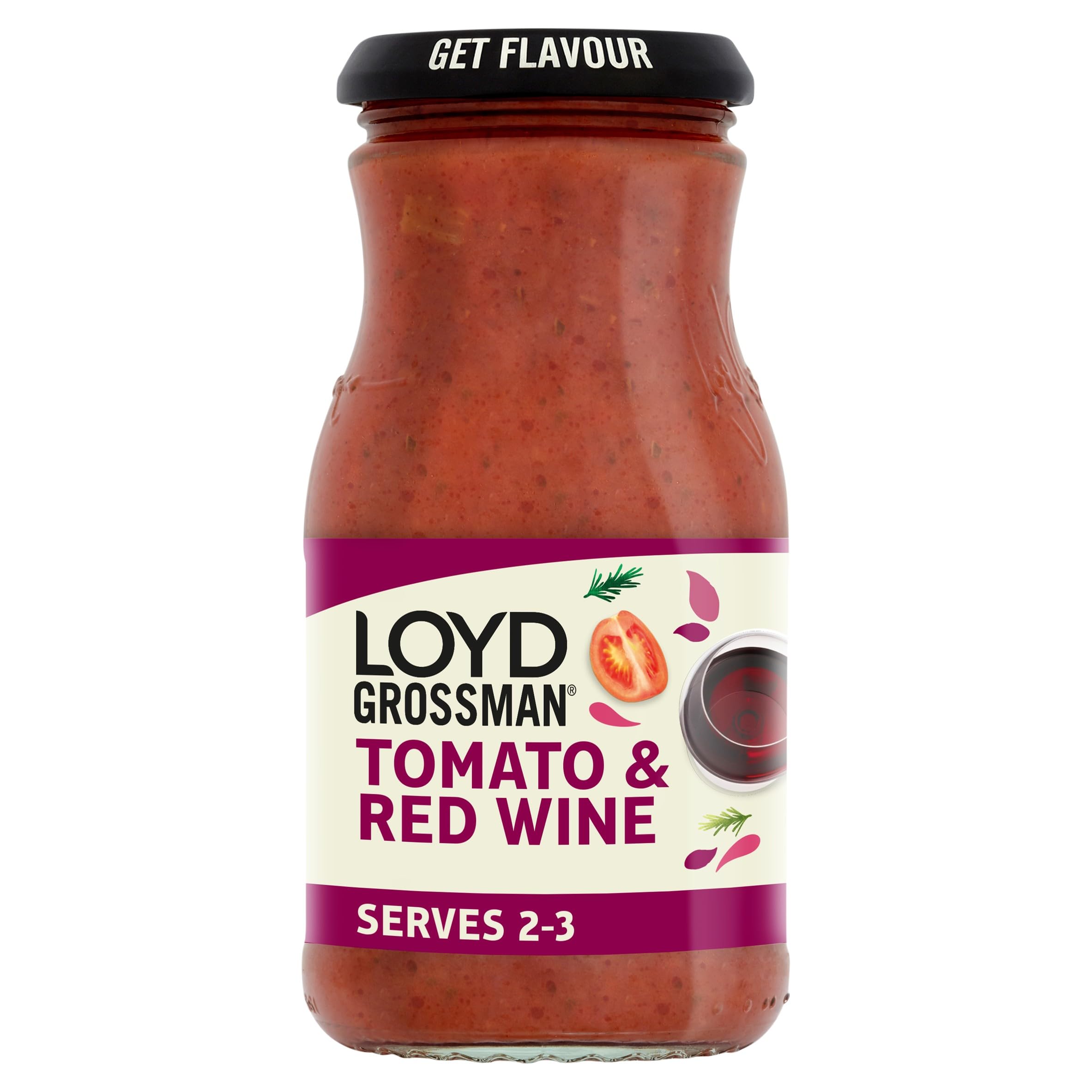 Loyd Grossman Italian Tomato & Red Wine Pasta Sauce - 350g Jar