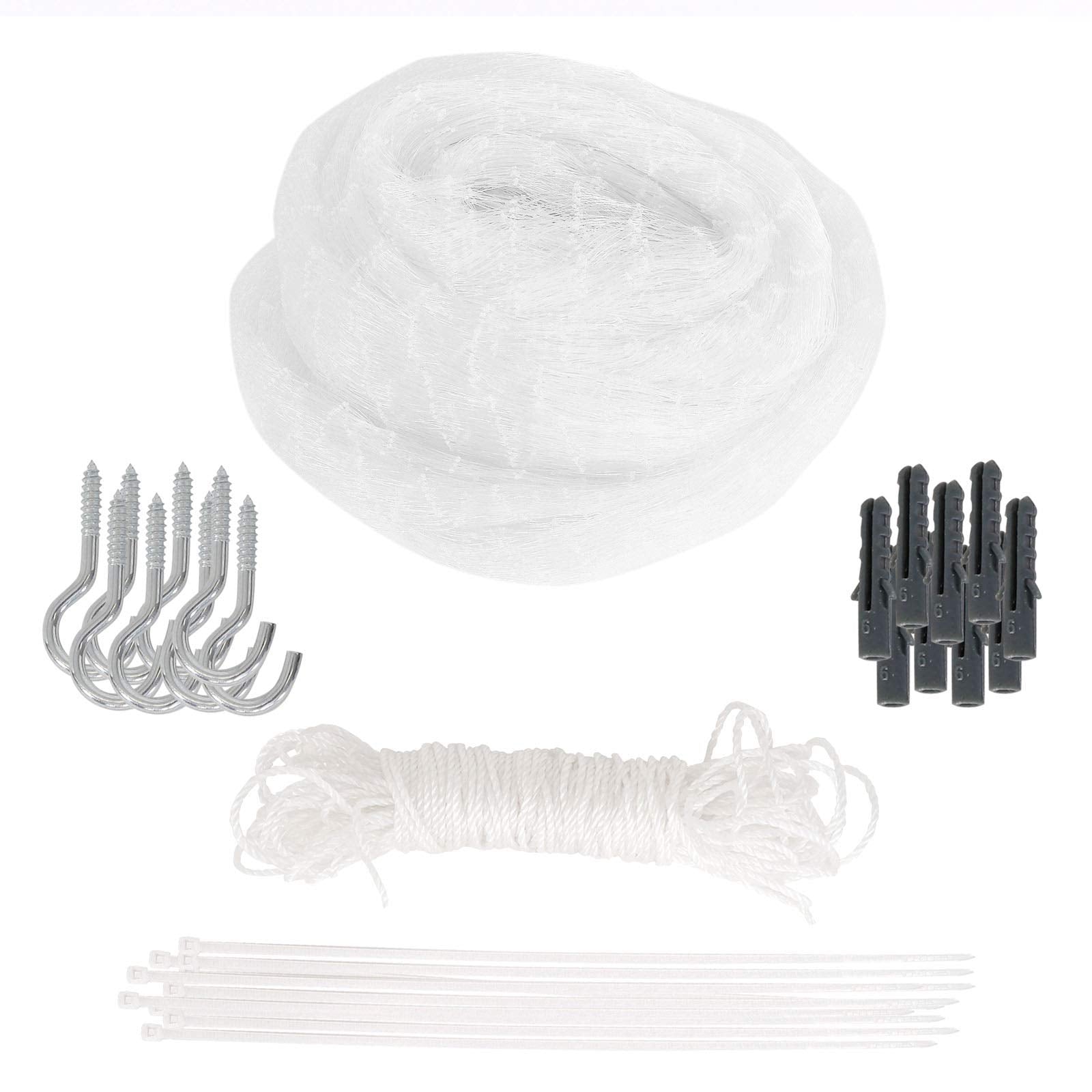 lionto Cat Safety Balcony Net - 3 x 4 m Transparent Nylon Protection | Weather Resistant 5
