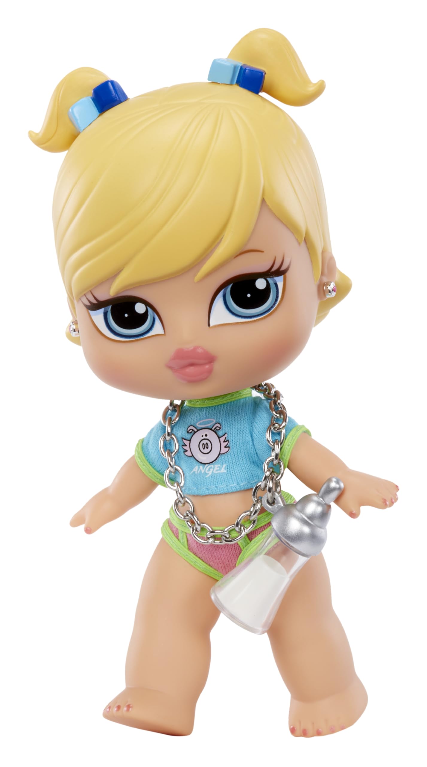 Bratz Babyz Collectible Fashion Doll - Cloe with Real Fashions, Flocked Pet & Baby Bottle Necklace - Ages 3+