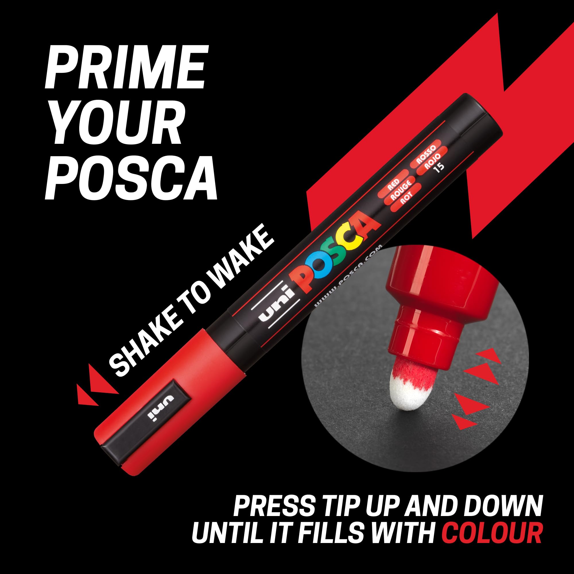 Posca Pens PC-5M Medium Acrylic Felt Tip Coloured Permanent Paint Markers f 2