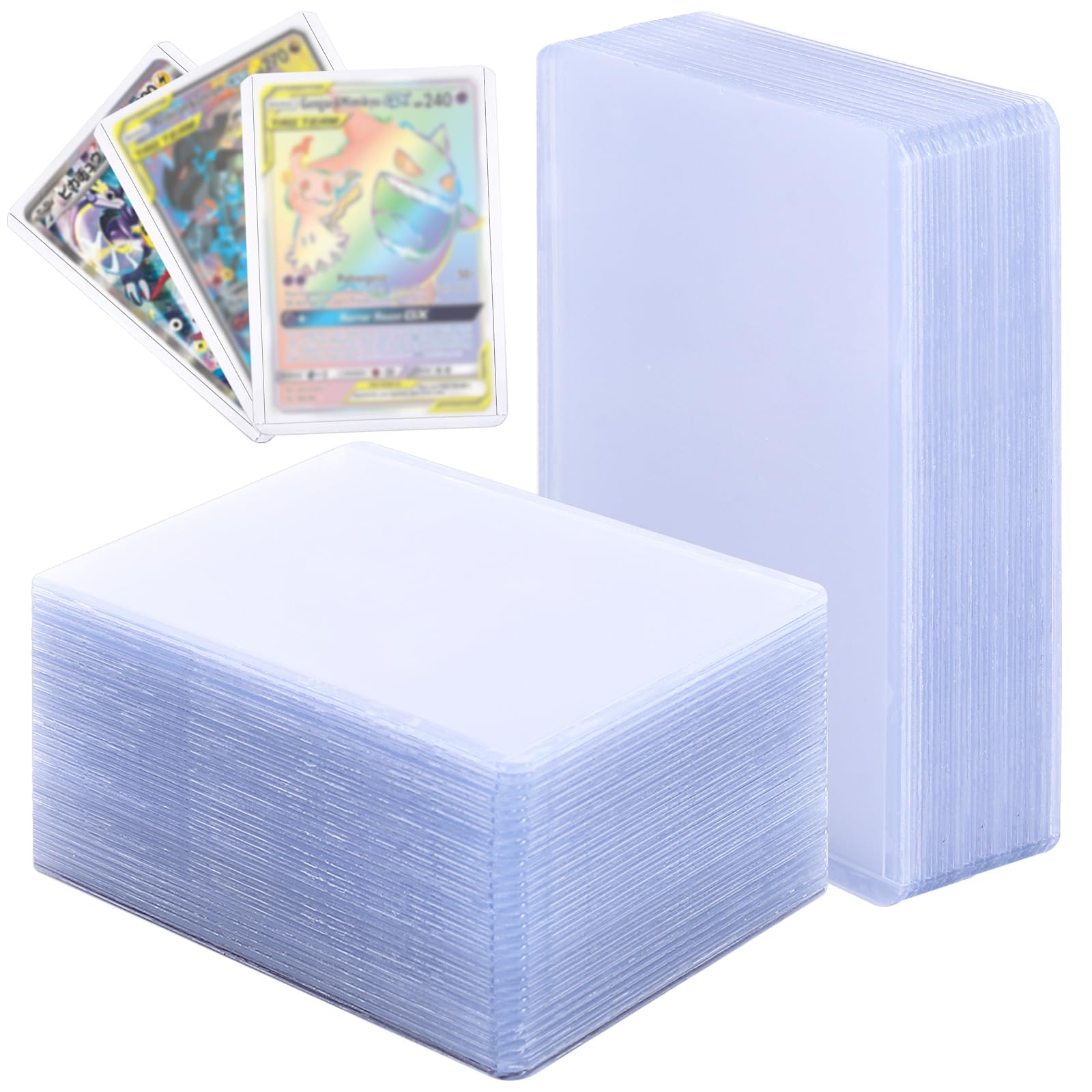 ASelected 100Pcs Clear Card Sleeves - 35PT Rigid Protection | 76x101mm Standard Size 1