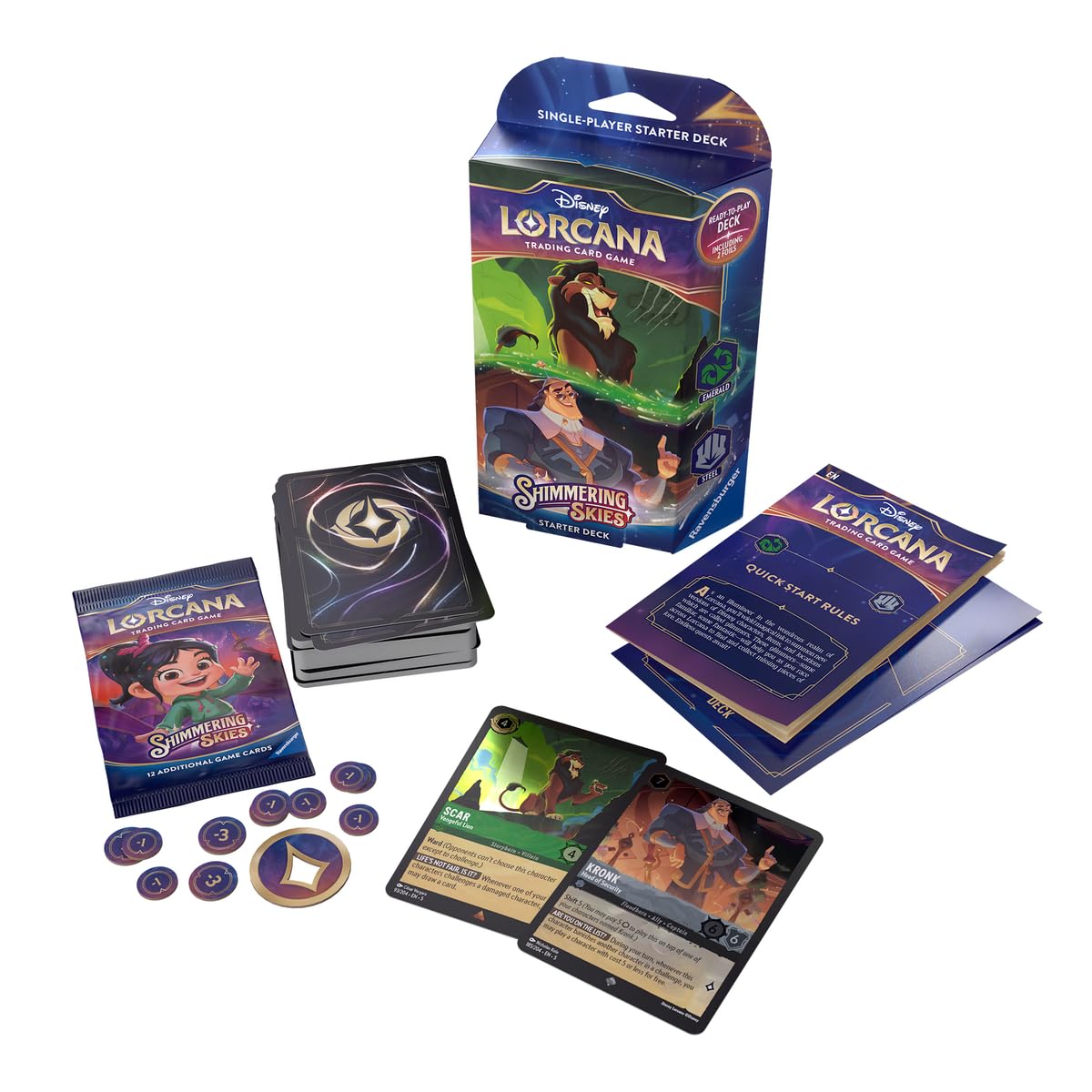 Ravensburger Disney Lorcana Trading Card Game Starter Deck - Ages 8+ | 60 Cards + Booster Pack