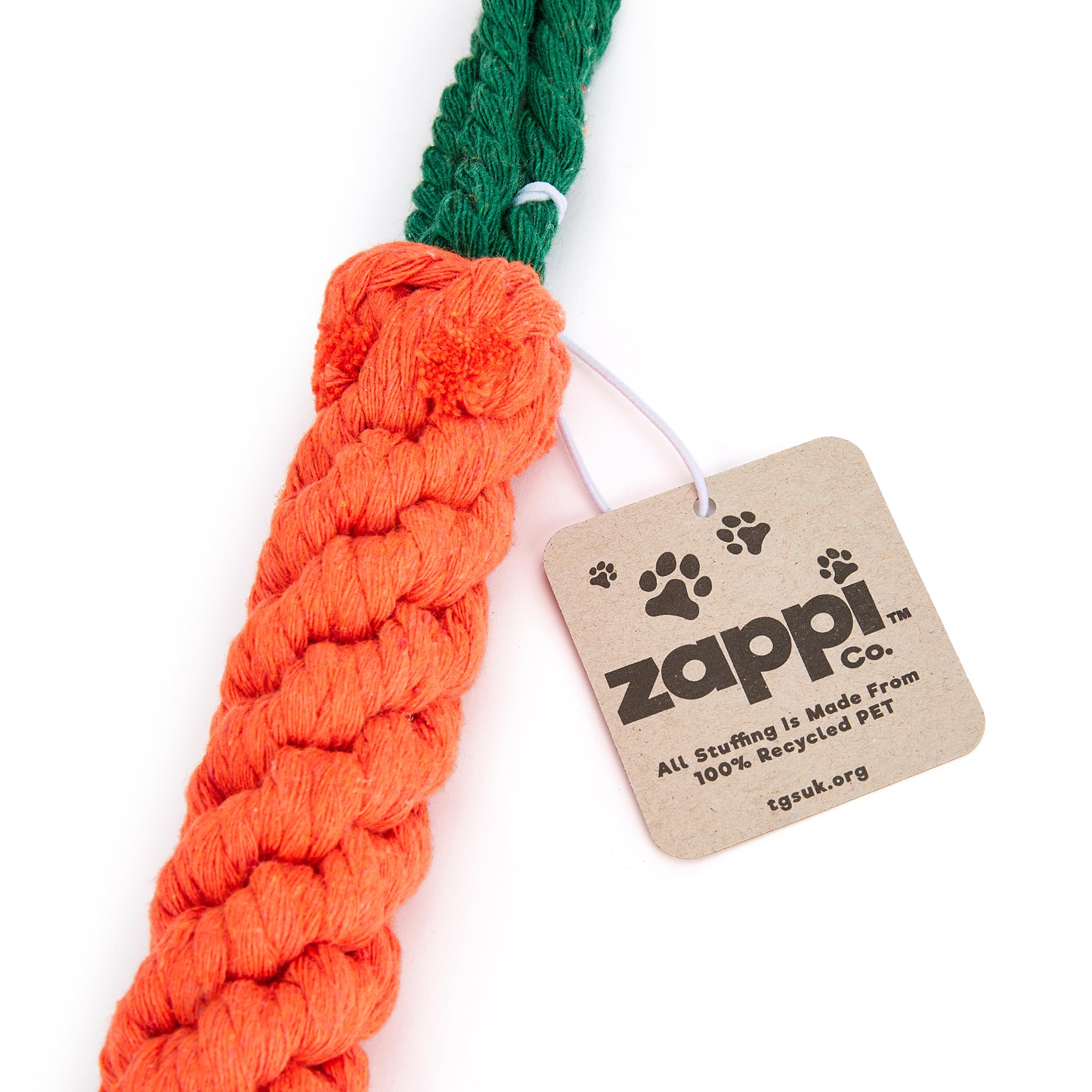 Zappi Co 2 Pack Carrot Dog Rope Chew Toys (22cm) - Dental Cleaning & Boredom Buster 4