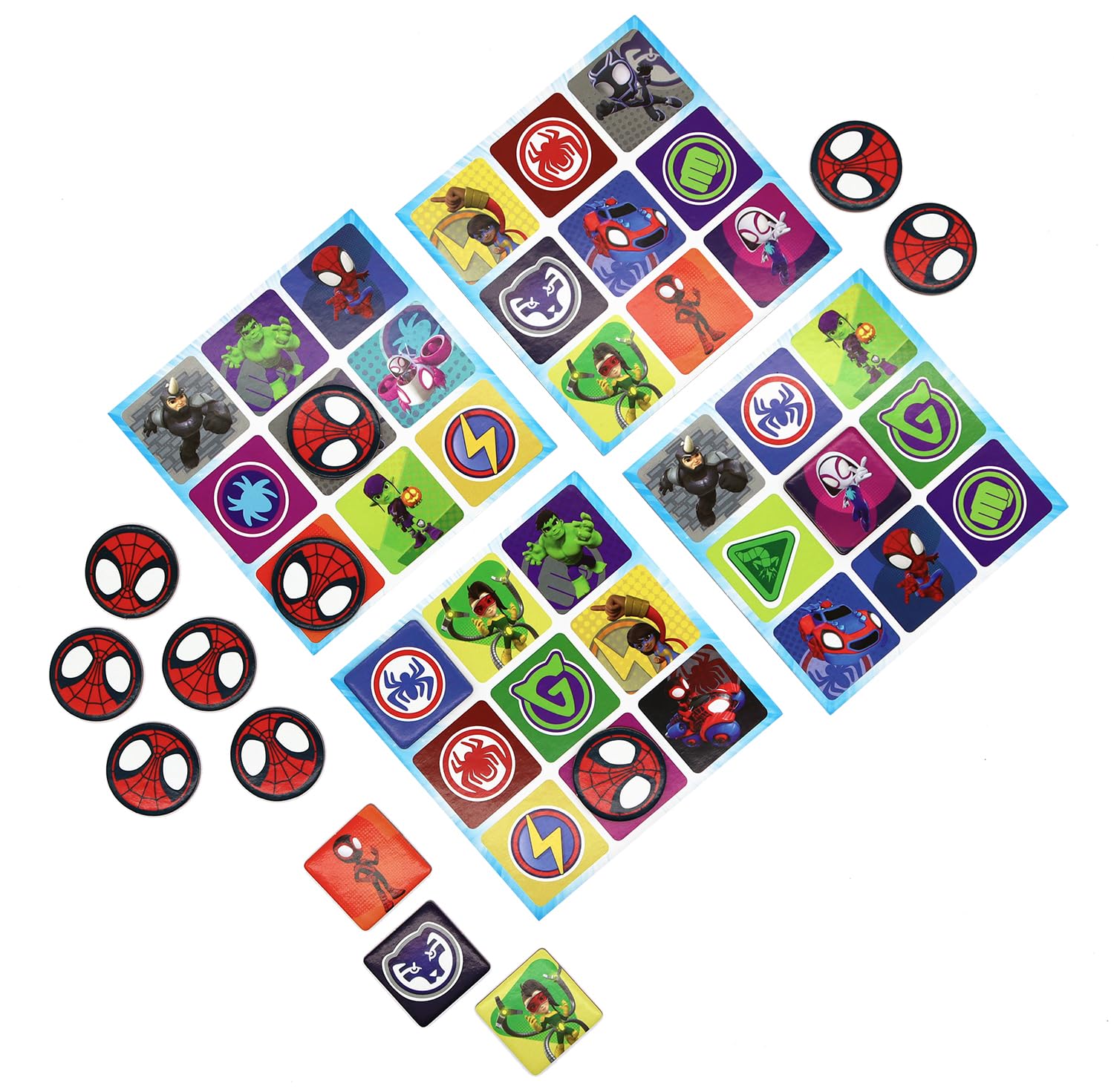 Shuffle Spidey and his Amazing Friends Bingo - Educational Game for Kids | 4 Boards, 36 Counters 3