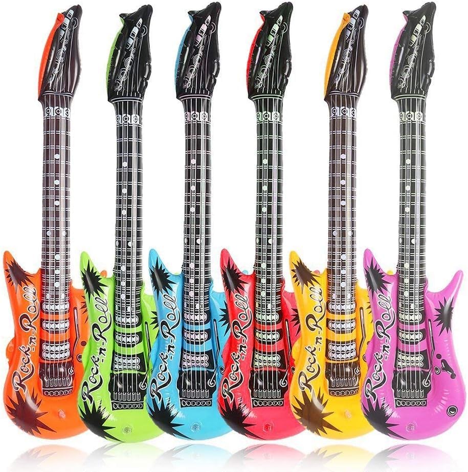 SHATCHI 5Pcs Inflatable Guitar Toy for Kids - 90cm Rock Star Party Favor