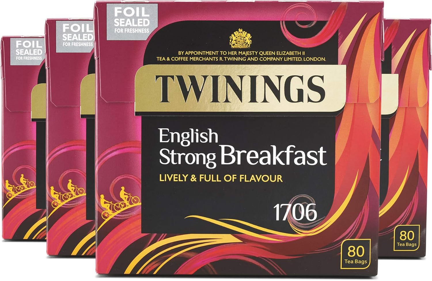 Twinings English Strong Breakfast Tea, 320 Tea Bags (Multipack of 4 x 80)