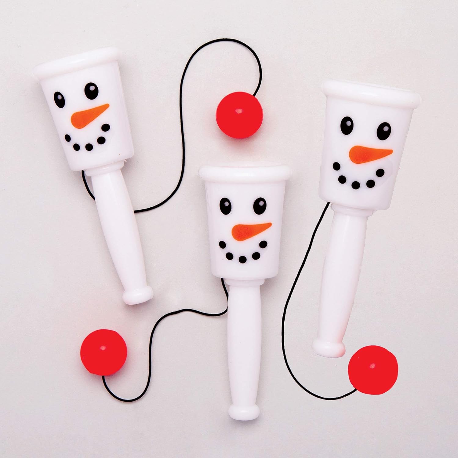Baker Ross Snowman Click and Catch Game - Festive Swing Ball Toy for Kids