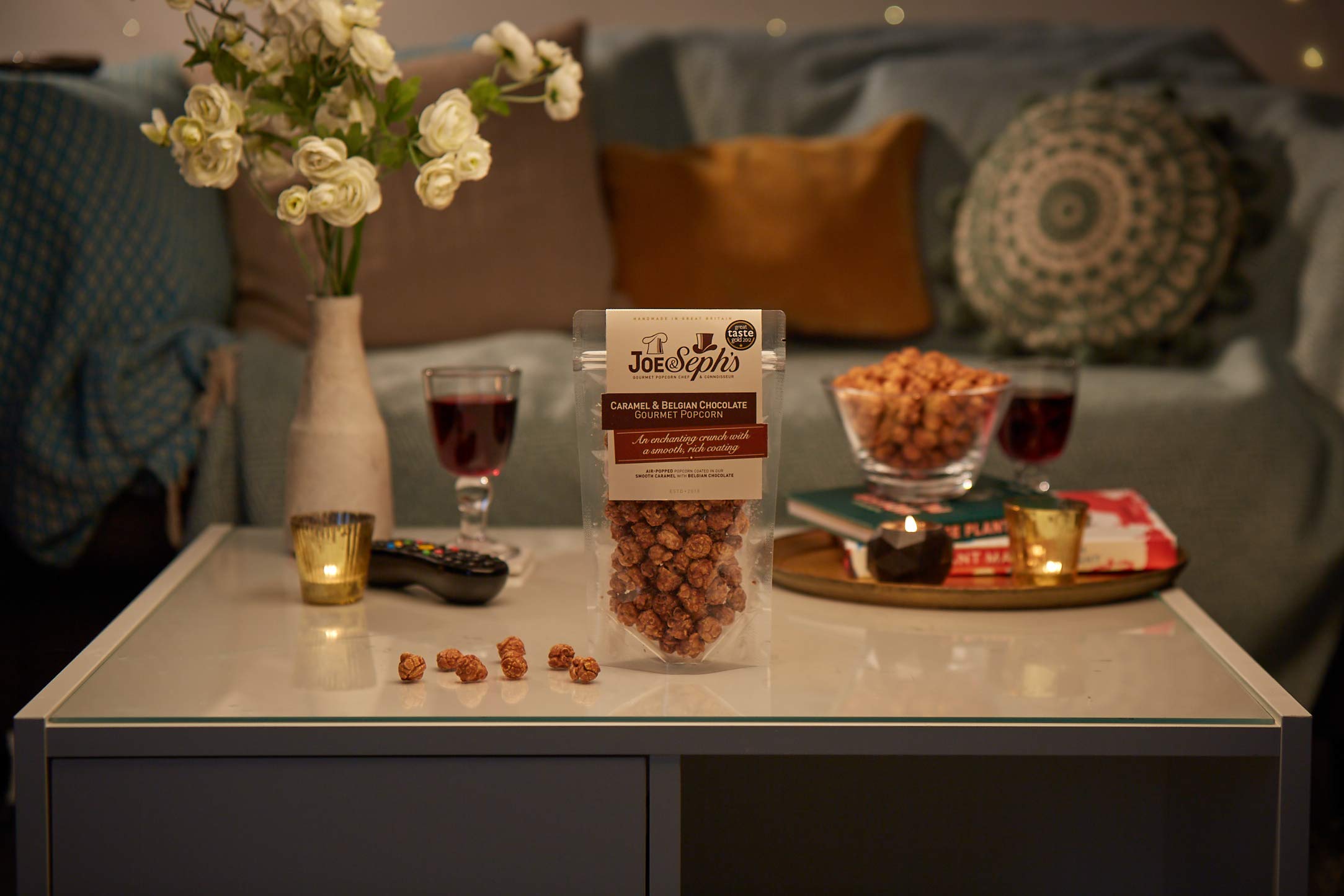 Joe & Seph's Double Chocolate Popcorn - 80g Pouch | Handmade Gourmet Snack