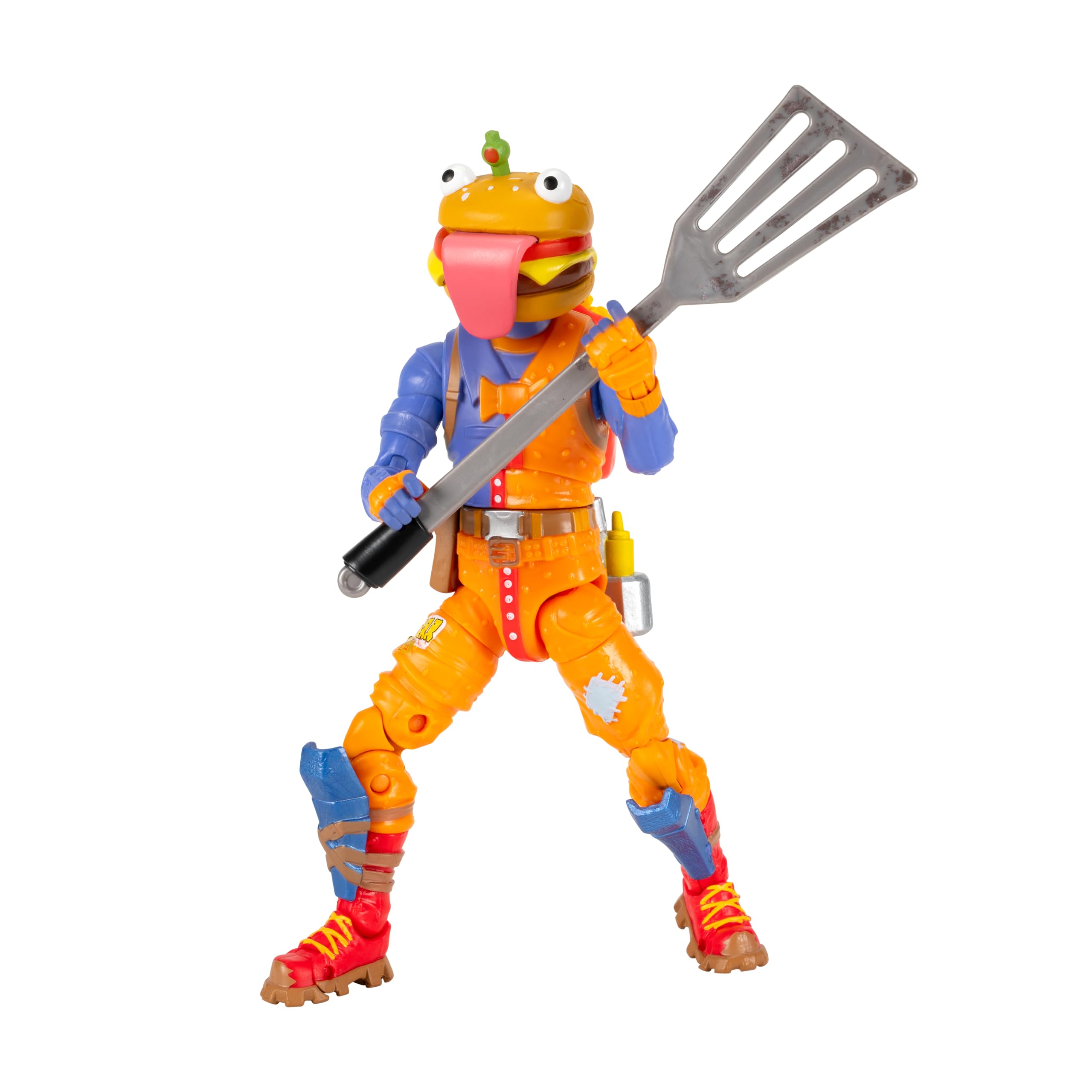 Jazwares Fortnite Beef Boss - 6-inch Articulated Action Figure with Harvesting Tool & Back Bling