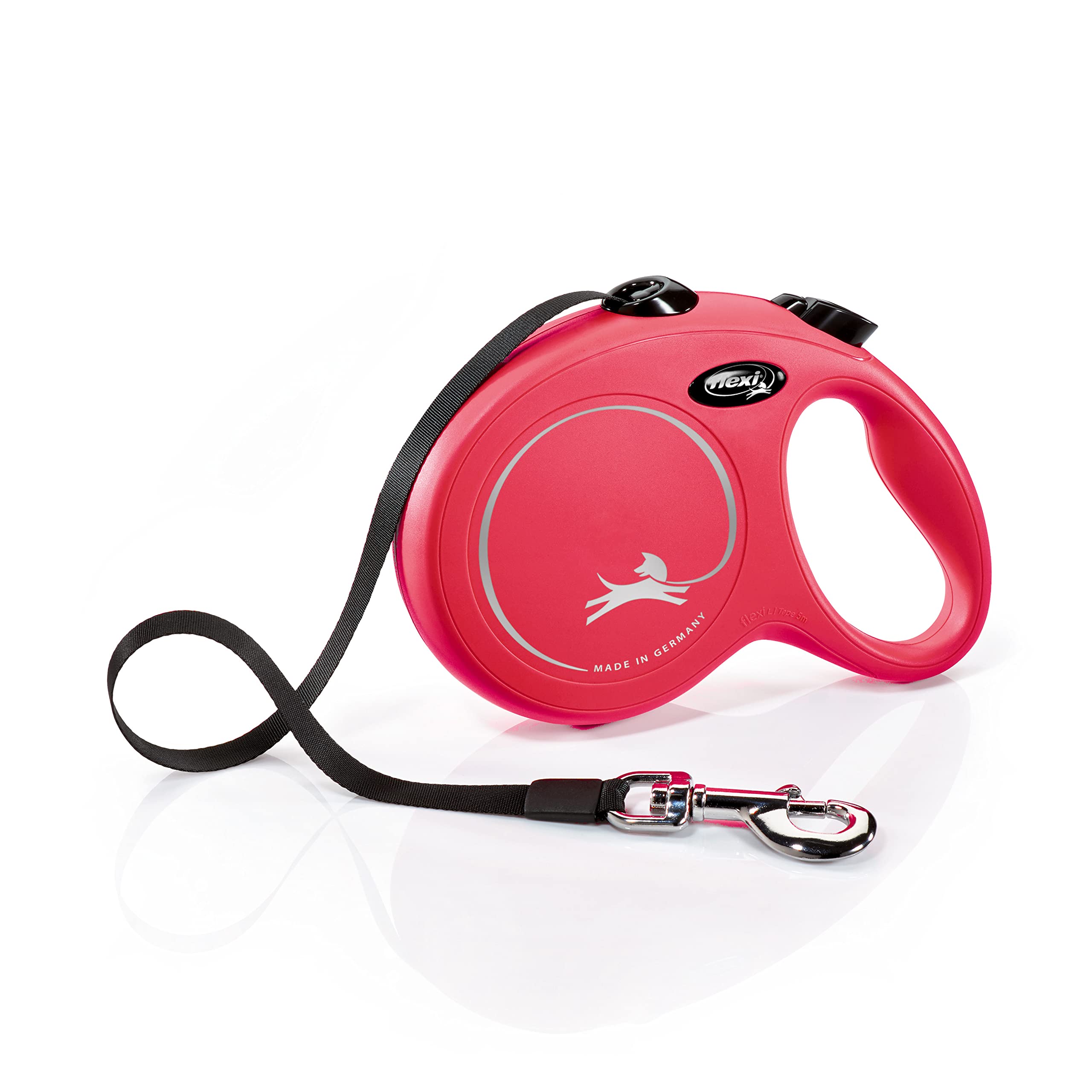 flexi Classic L Tape Retractable Lead for Dogs up to 50 kg | 8m Length | Red