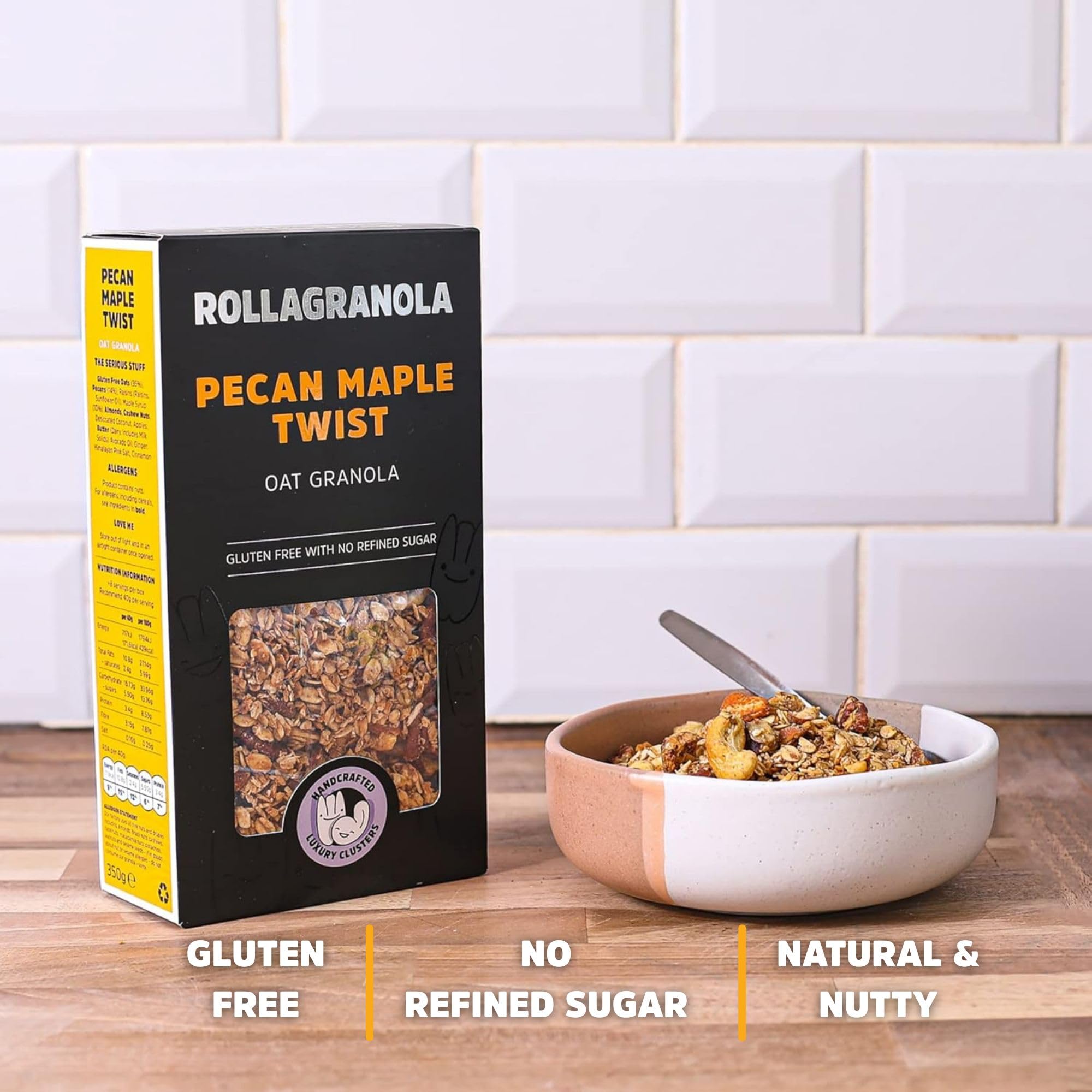 Rollagranola Pecan Maple Twist Oat Granola - 100% Natural, Refined Sugar-Free | 400g 4