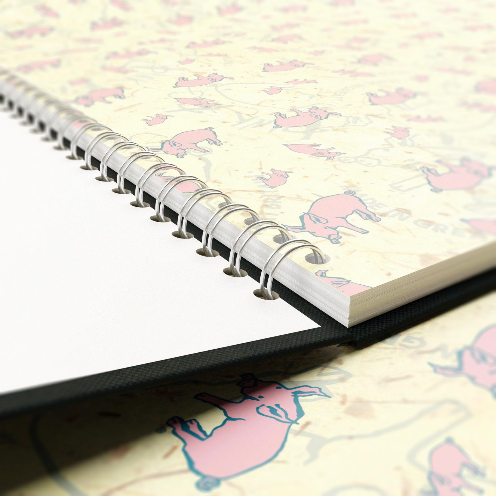 Pink Pig A4 Portrait Wirebound Sketchbook | 150 gsm Acid Free Cartridge Paper | 35 Leaves | Black Cover 5