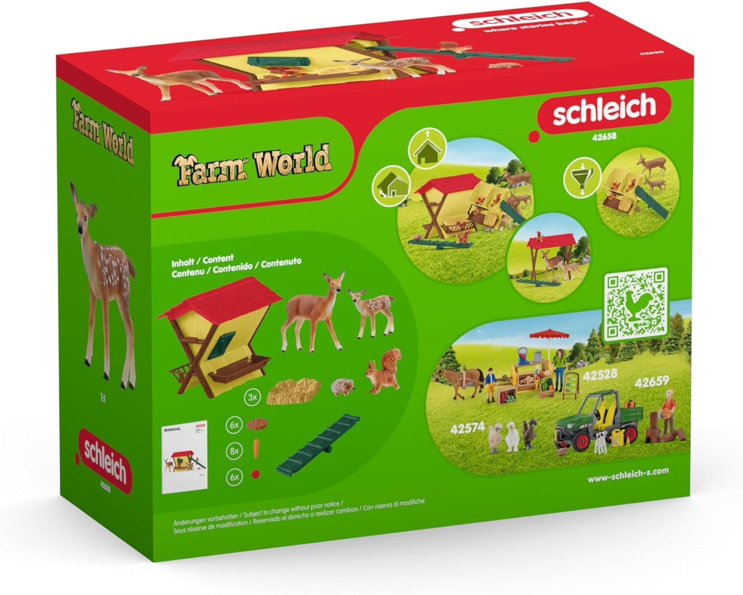 Schleich 42658 FARM WORLD Feeding the Forest Animals Playset | 39 Pieces | Ages 3+ 8