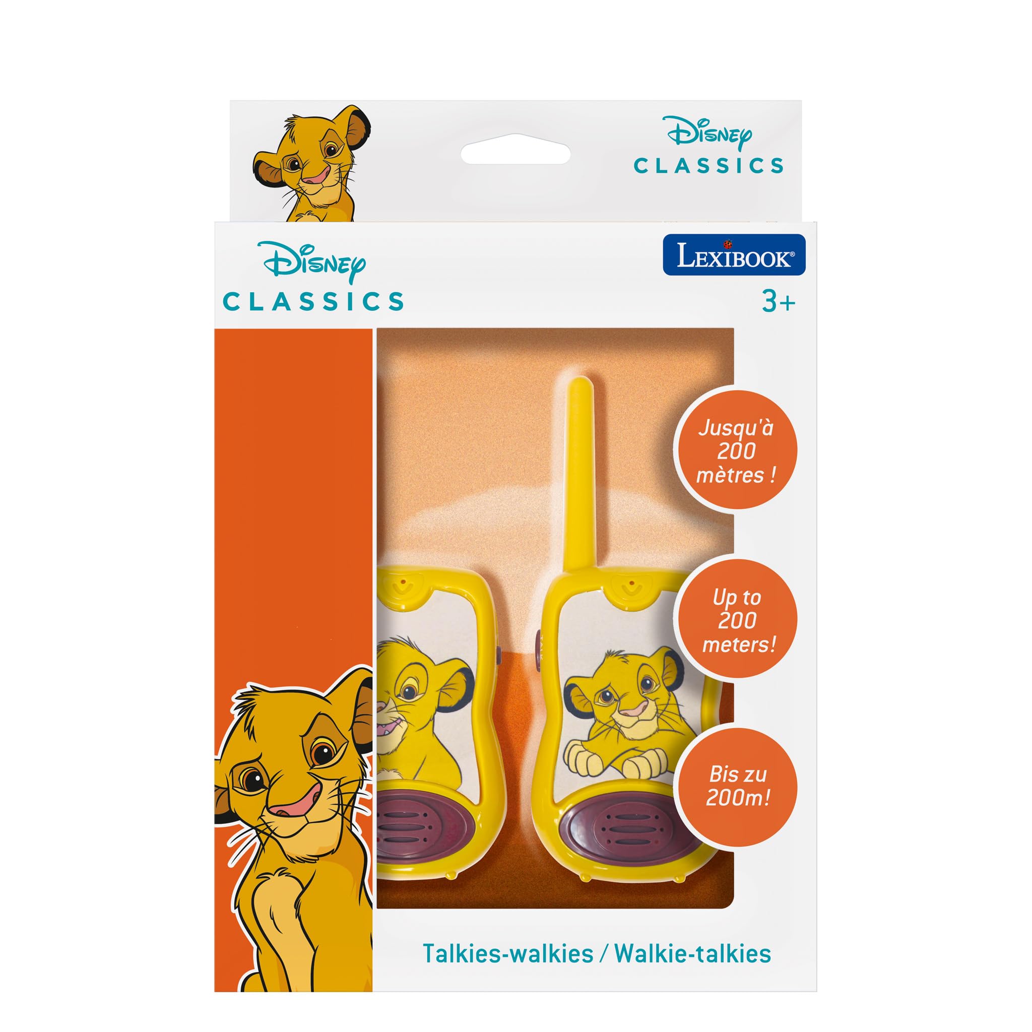 LEXIBOOK Disney The Lion King Walkie-Talkies - 200m Range | 2 Channels | Ages 3+ 5