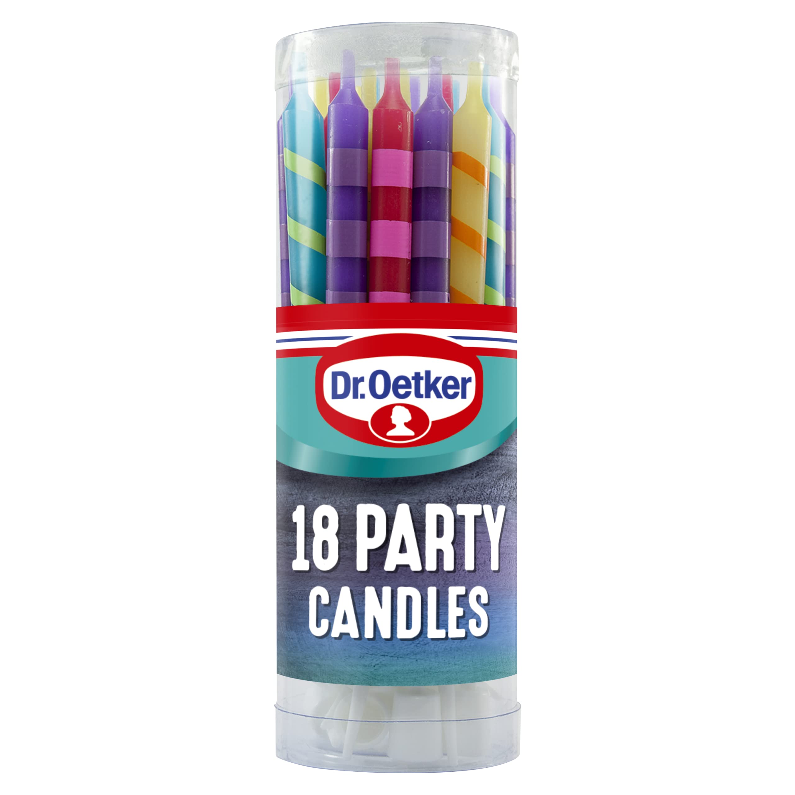 Dr. Oetker Party Candles - Assorted Pastel Colored Candles with Holders 2