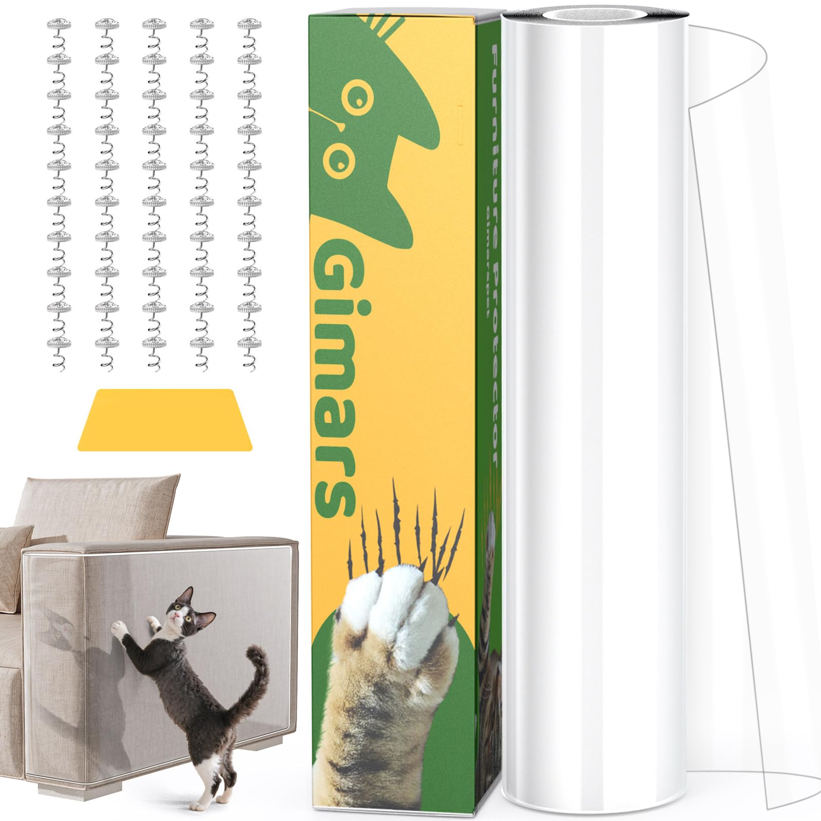 Gimars Anti-Scratch Furniture Protector Roll - Transparent, 20cm x 500cm | Plastic | No Residue 1