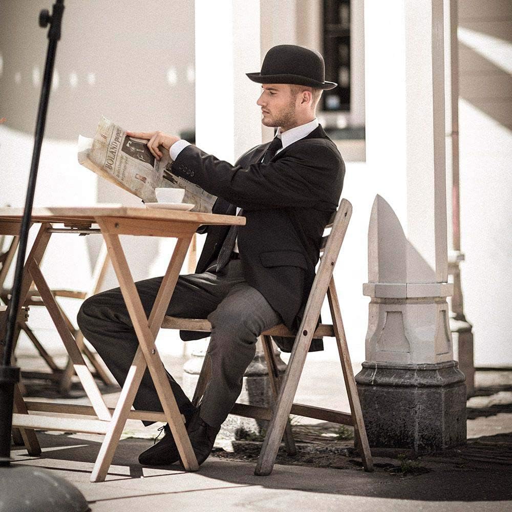 Boland Classic Black Bowler Hat - Adult Costume Headwear with Satin Ribbon 4