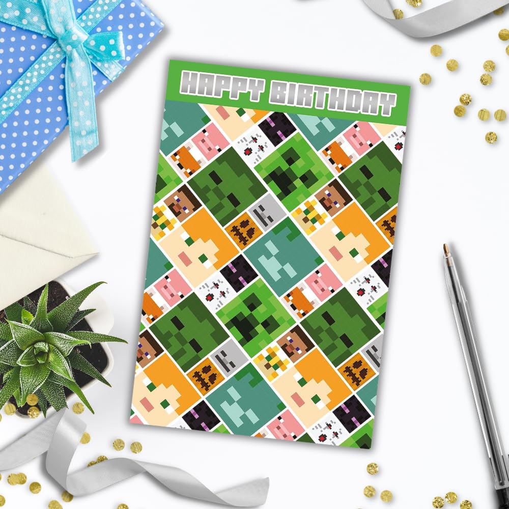 Danilo Promotions LTD Minecraft Birthday Card - Officially Licensed | FSC Certified Paper | 210 x 290 mm 4