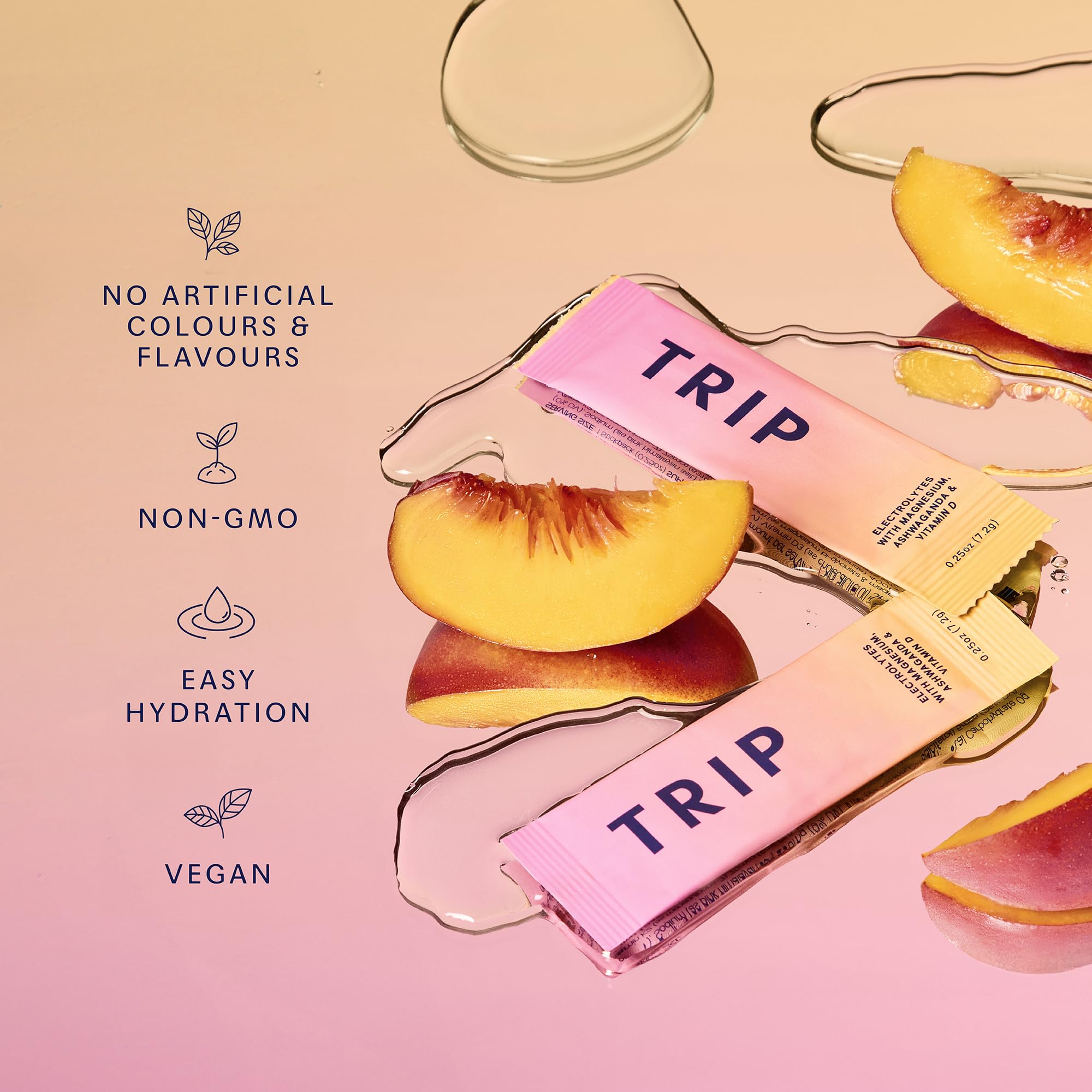 TRIP Peach Yuzu Electrolyte Powder - Daily Hydration with Sodium & Magnesium | 20 Servings 3