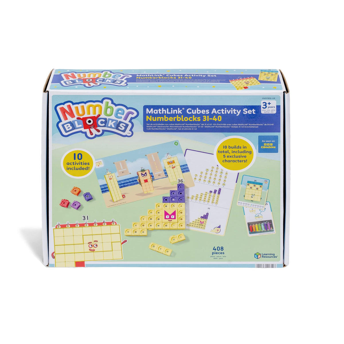 Learning Resources Numberblocks MathLink Cubes 31-40 Activity Set - 408 Pieces, Age 3+