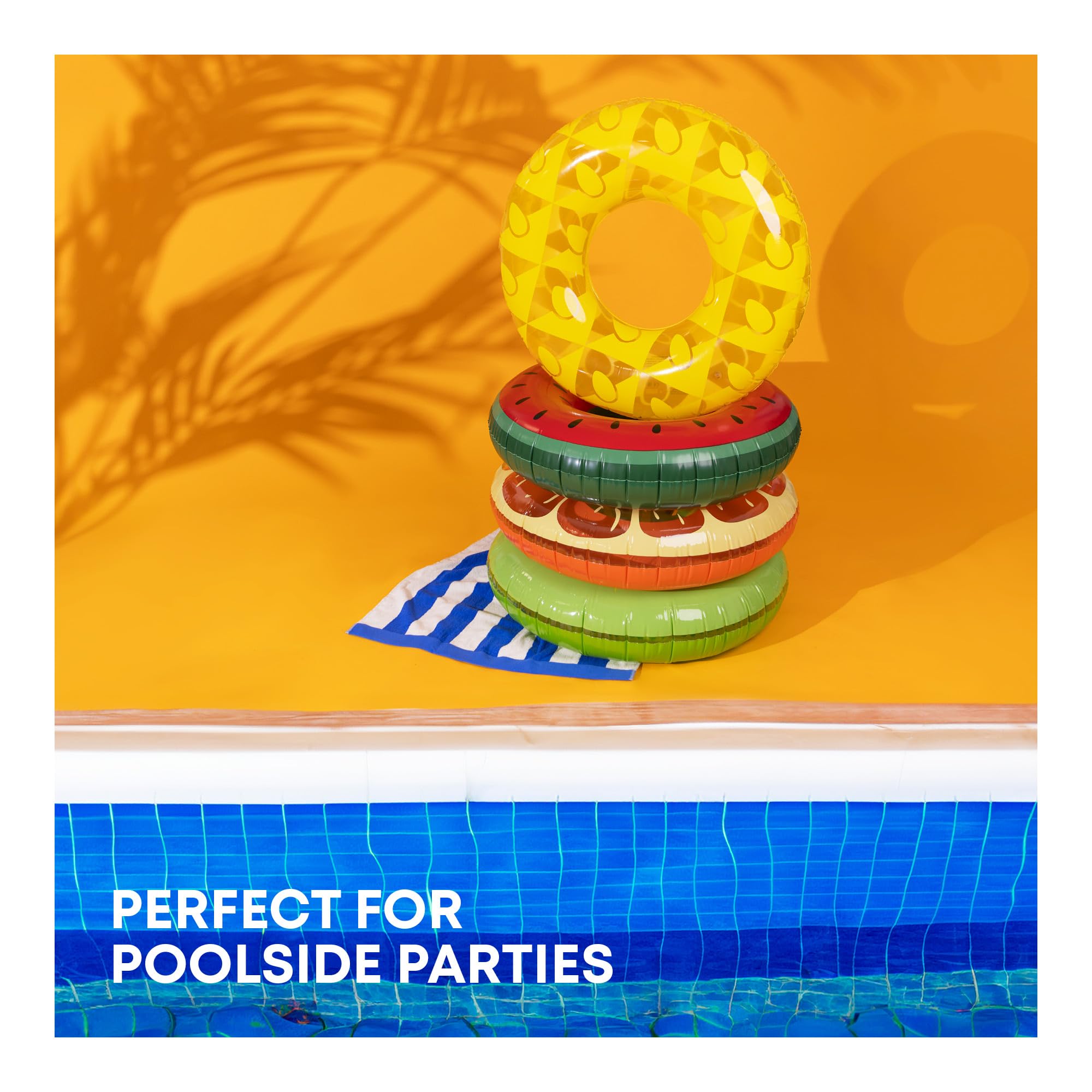 SPLASH! Inflatable Swimming Ring 90cm - Durable PVC, Supports 80kg | Fruit Design 6