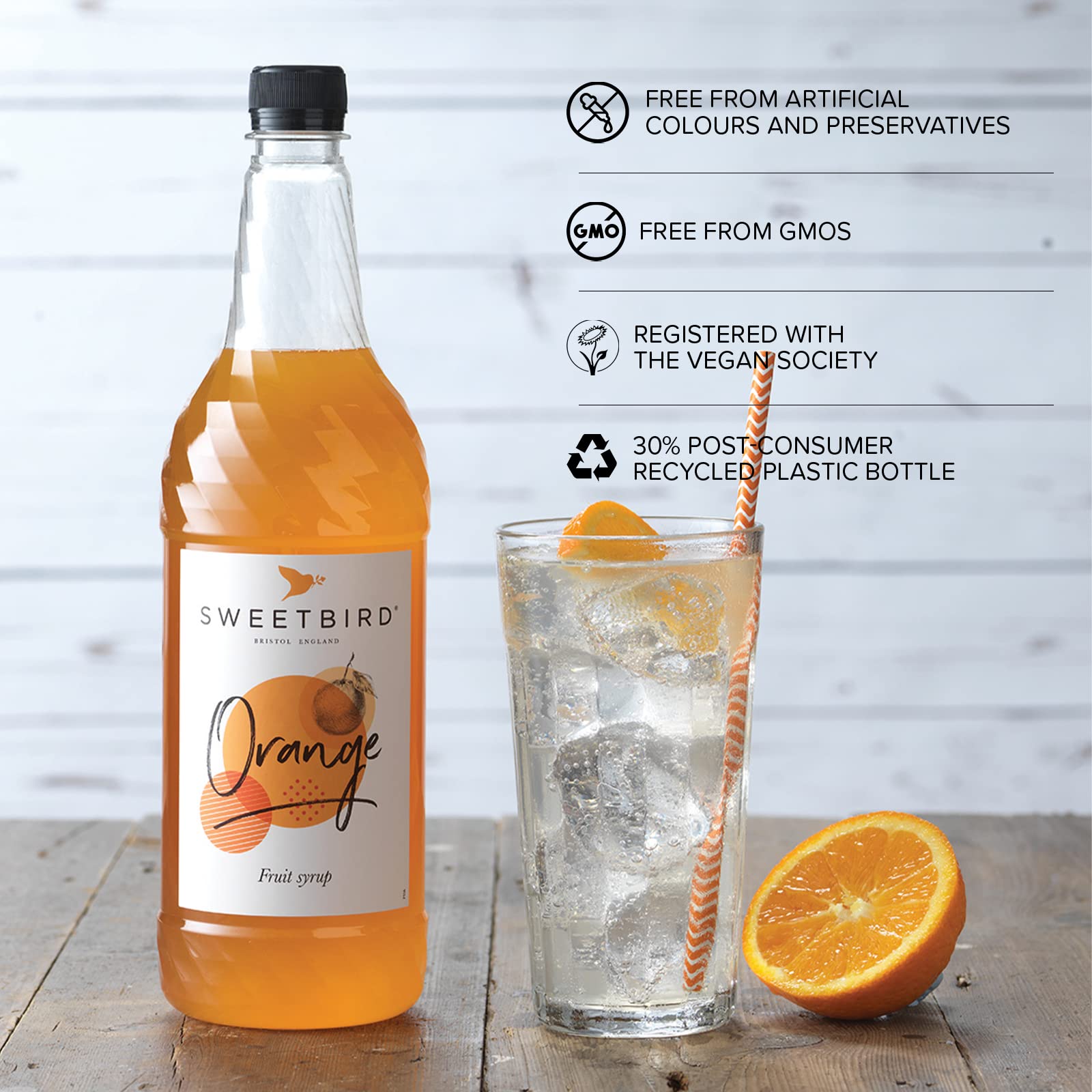 Sweetbird Orange Syrup (1 Litre) - Vegan Friendly Beverage Syrup 7