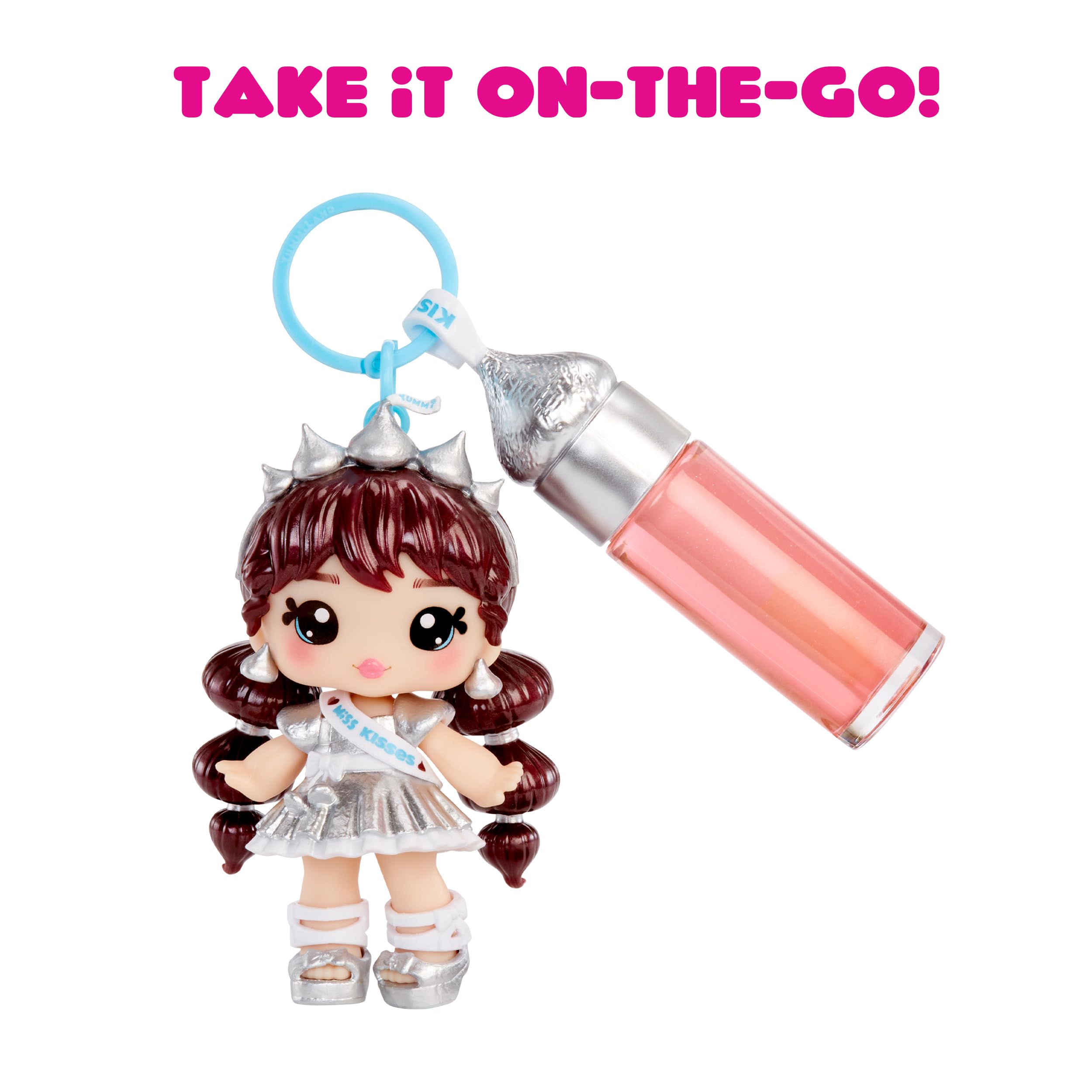 Yummiland x Hershey’s Kisses Coco Kisses Doll - DIY Lip Gloss Kit with Keychain, Articulated Fashion Doll for Ages 4+ 14