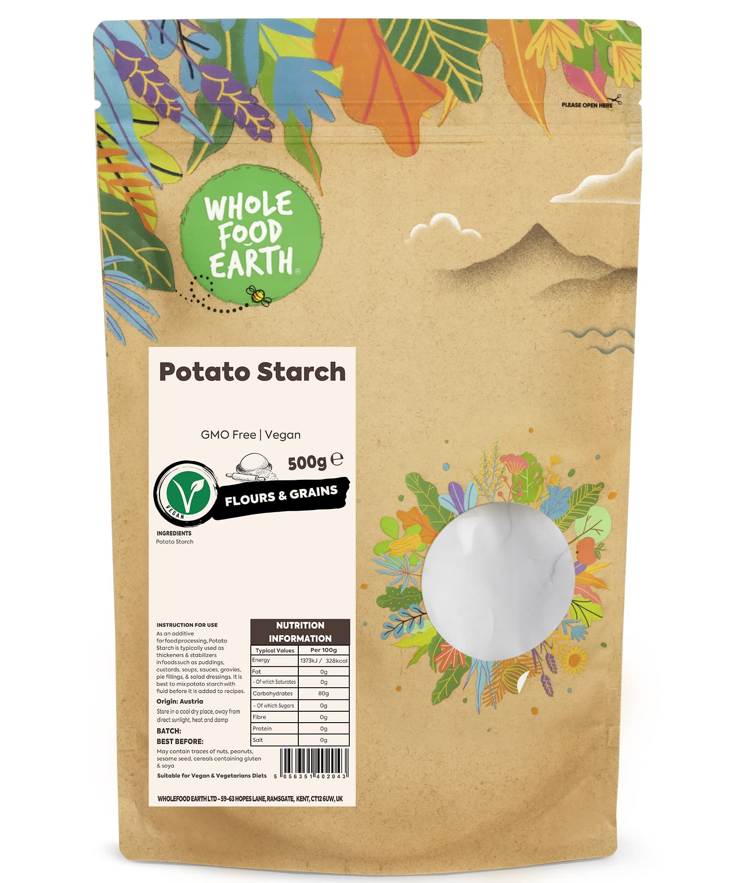 Wholefood Earth Potato Starch - Thickener & Binder | 500g | GMO Free 1