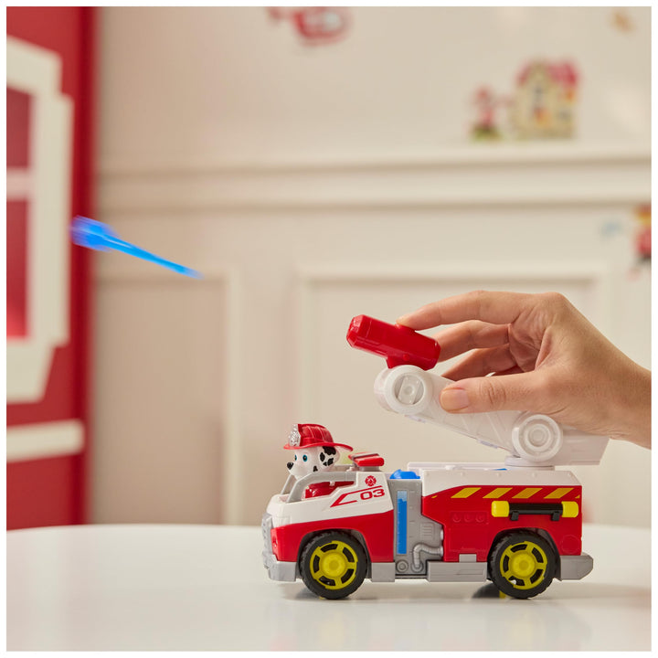 Paw Patrol Marshall Rescue Fire Engine with Action Figure & Projectile Launcher - Fire Truck Toy for Kids 3+