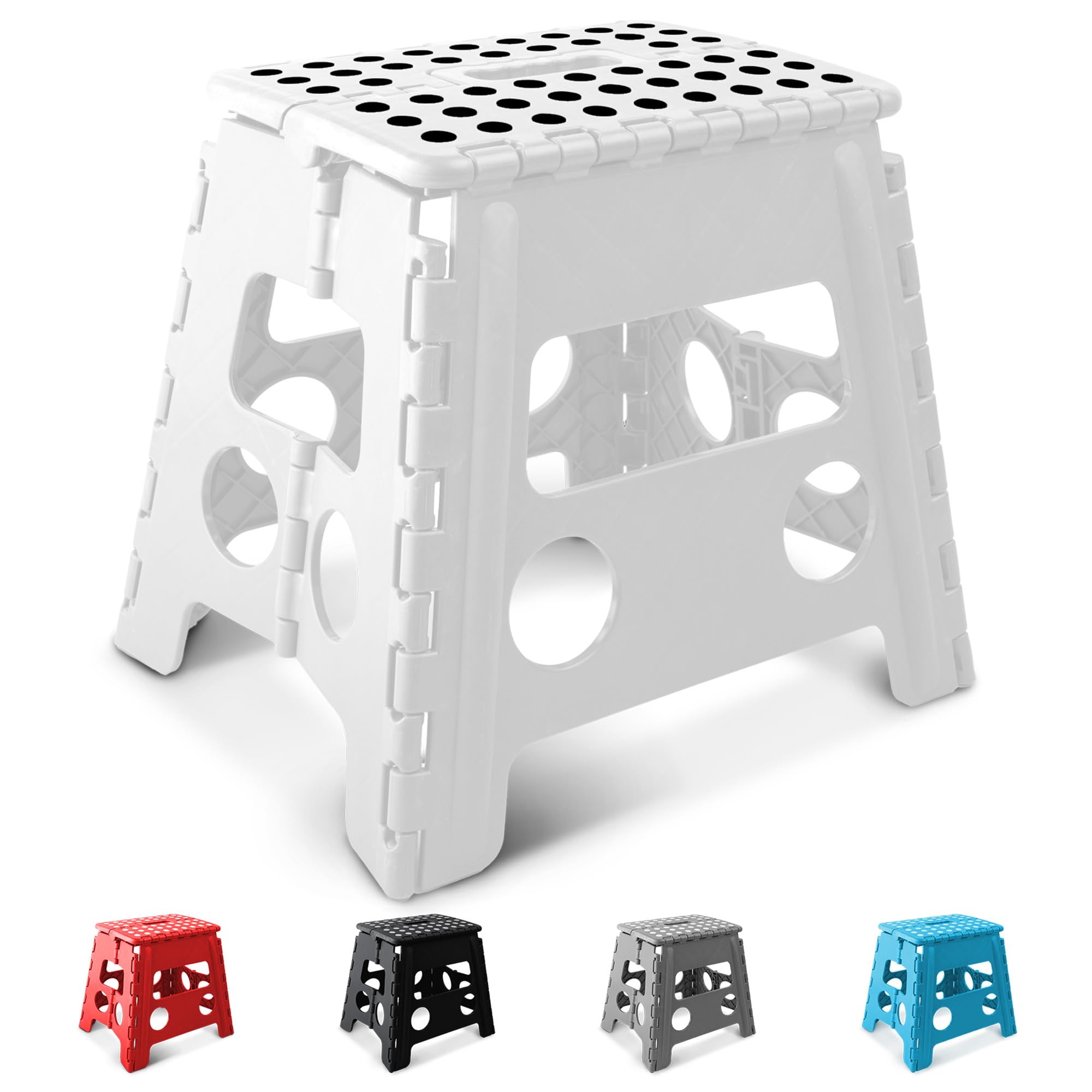 KEPLIN 13 Inch Heavy Duty Folding Step Stool | Non-Slip Foldable Footstool