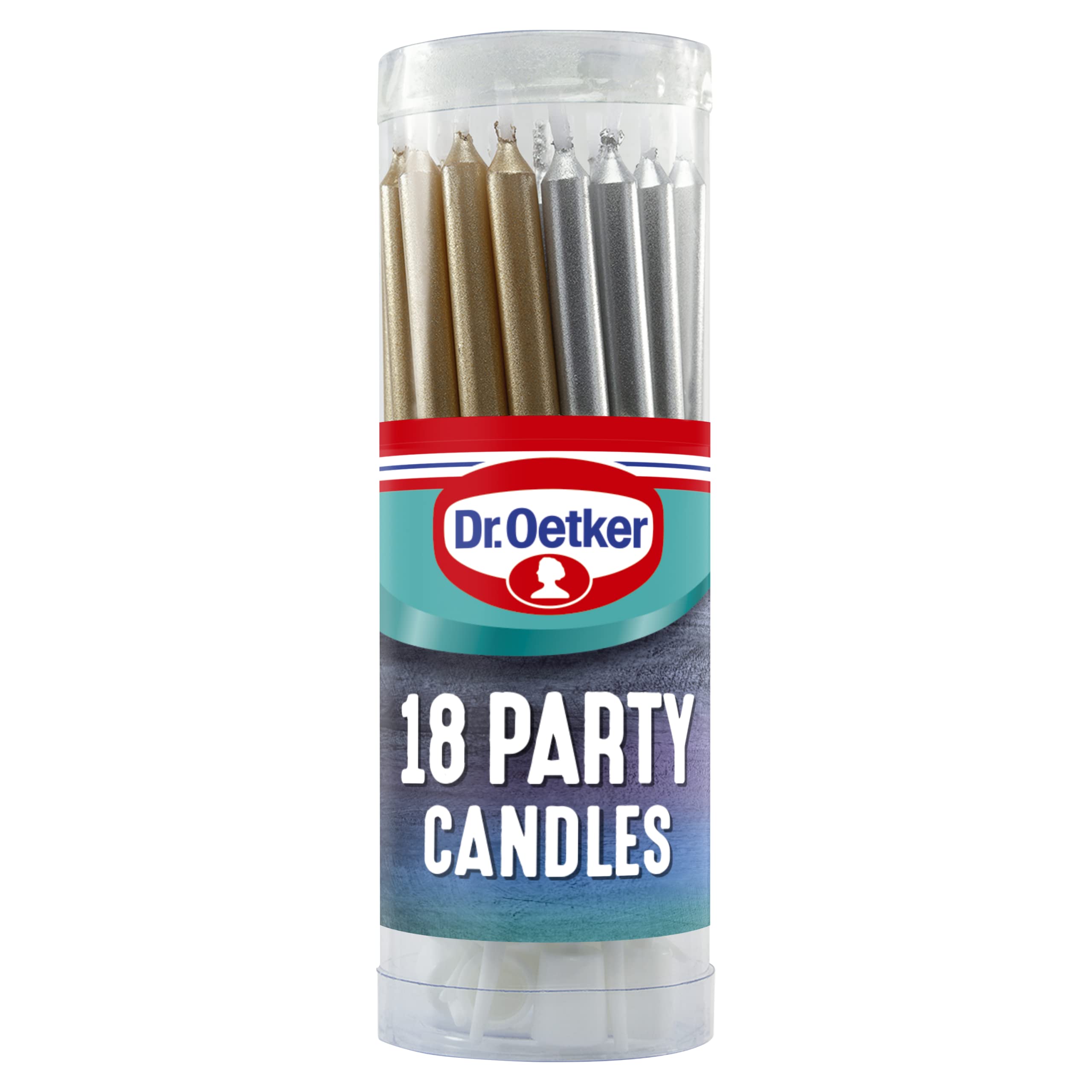 Dr. Oetker Party Candles - Assorted Pastel Colored Candles with Holders 1