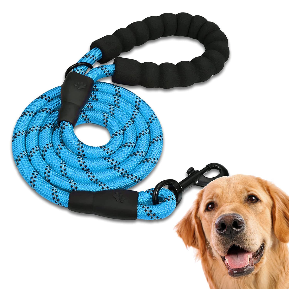 Edipets Dog Lead - Reflective Nylon Rope, 1.5 Metres, Blue