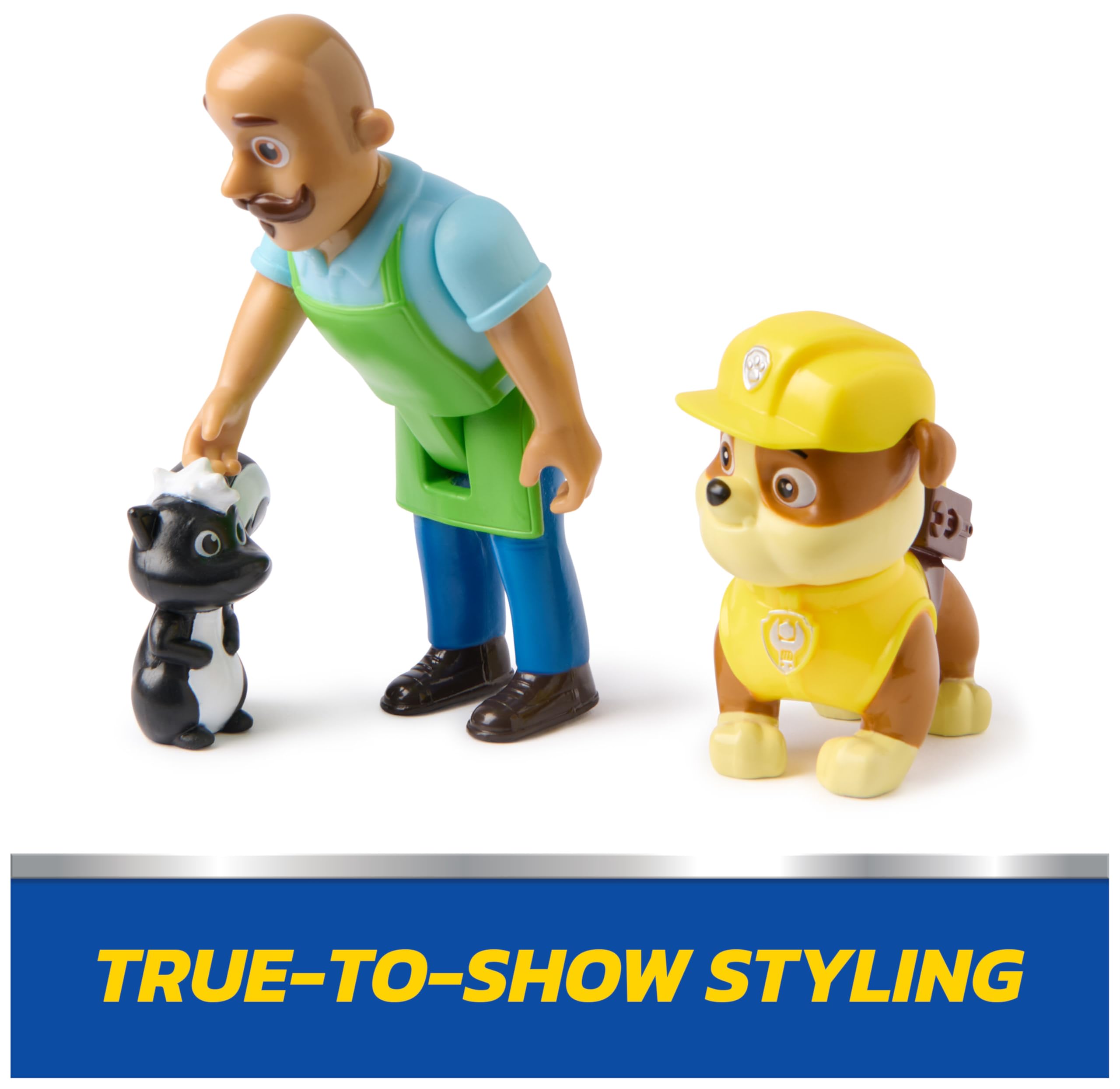 PAW Patrol Rubble & Mr. Porter Figure Pack with Skunk Toy Figure - Action Figures for Kids Ages 3-9 2