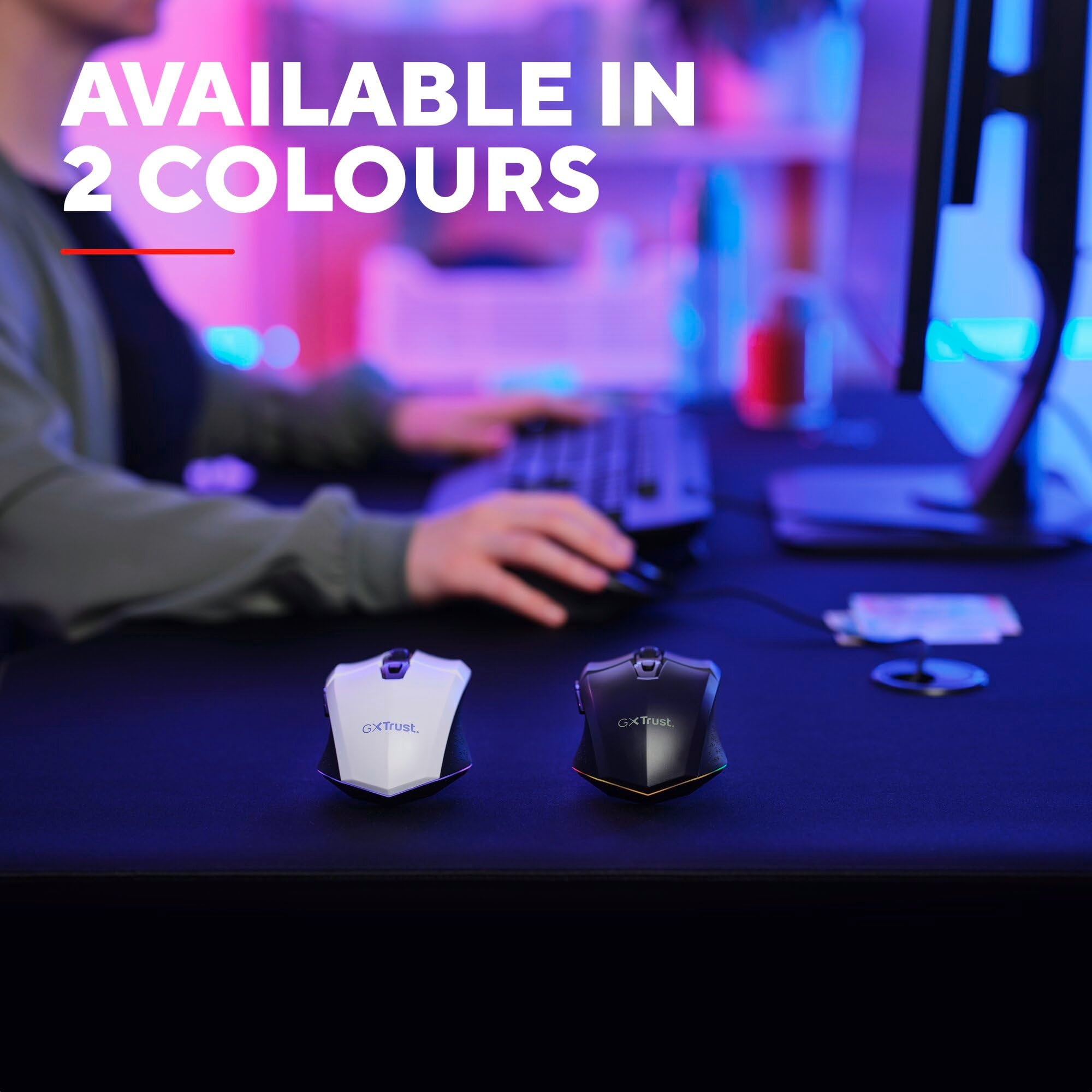 Trust Gaming GXTrust 1108W Vylax Rechargeable Wireless Gaming Mouse – 80h Battery, 800-4800 DPI, RGB Lighting, 6 Buttons, White 4