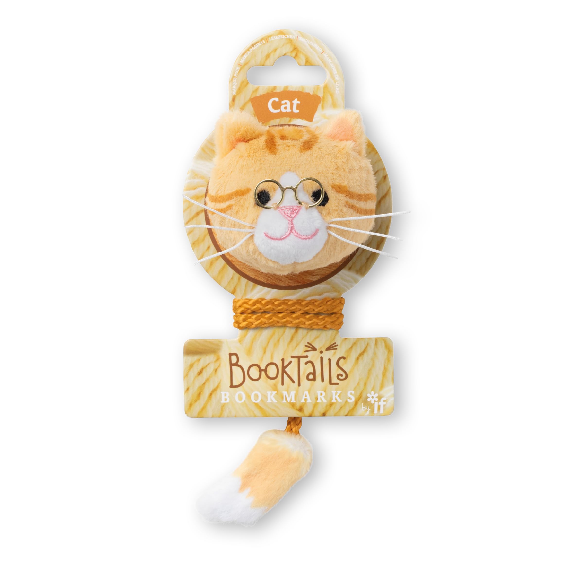IF BookTails Bookmark - Ginger Cat | Plush Material | Orange Color | 15g Weight