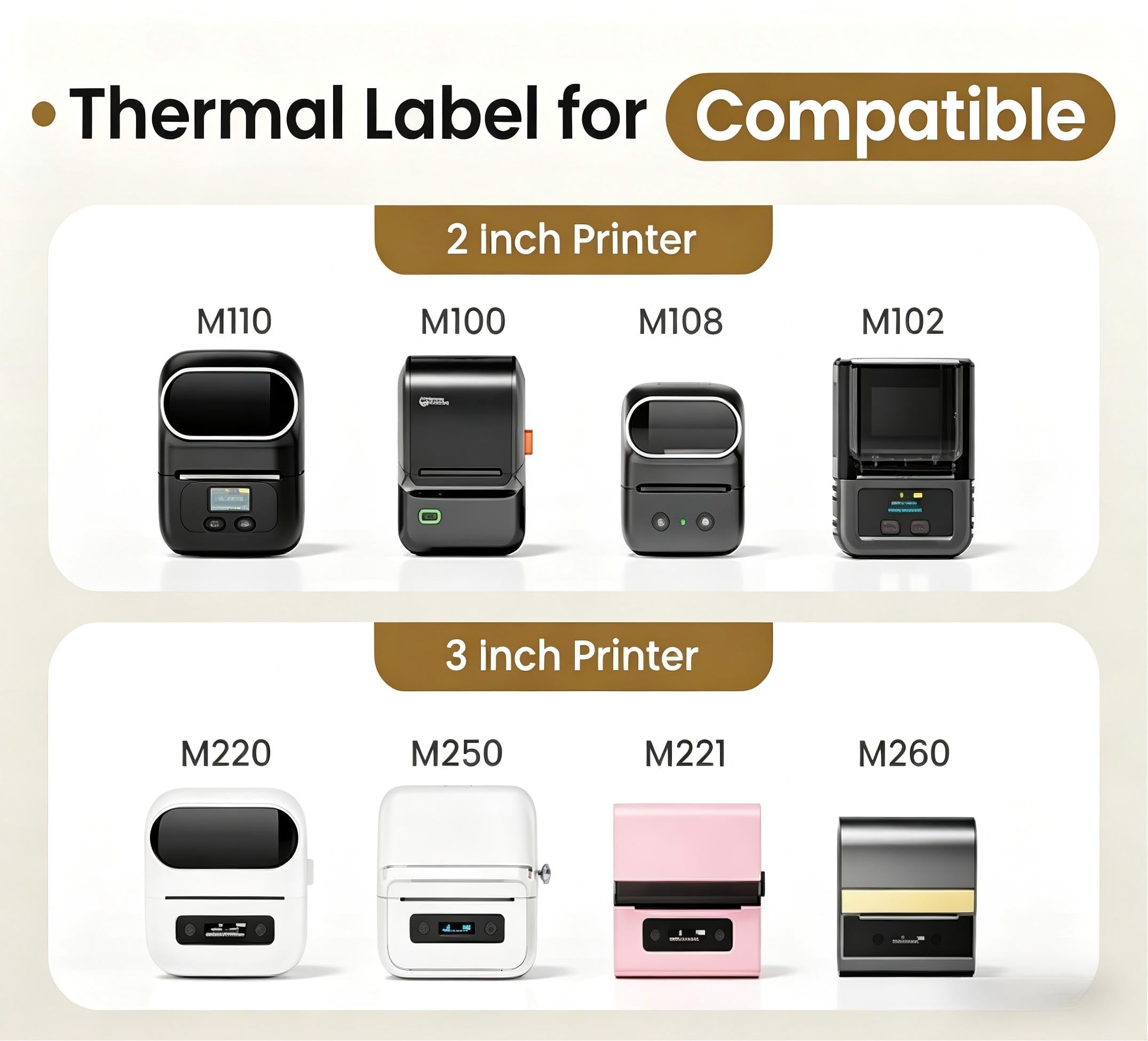 Phomemo Thermal Address Labels - 50x80mm, Self-Adhesive, 3 Rolls (300 Labels Total)