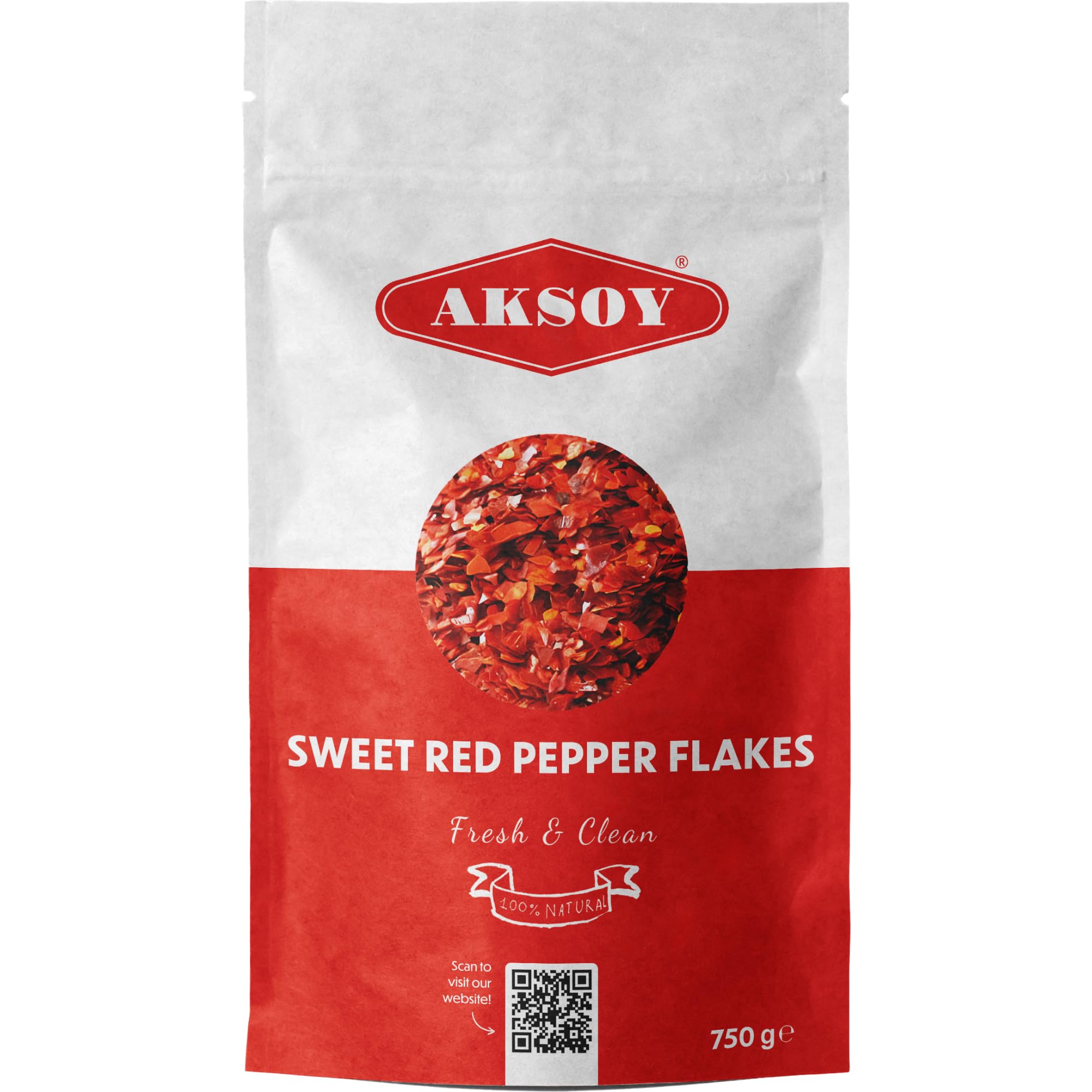 AKSOY Premium Turkish Sweet Red Pepper Flakes (Pul Biber) - 750g Resealable Bag | Mild & Sweet Flavor 5