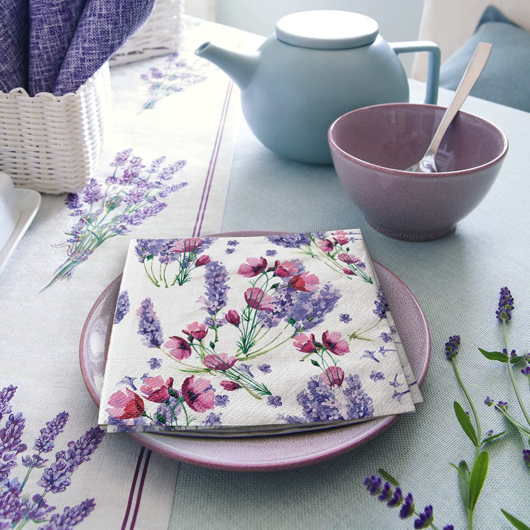 PAW Fragrant Lavender Wild Flowers 3-Ply Napkins (33 x 33 cm) – 20 Pieces
